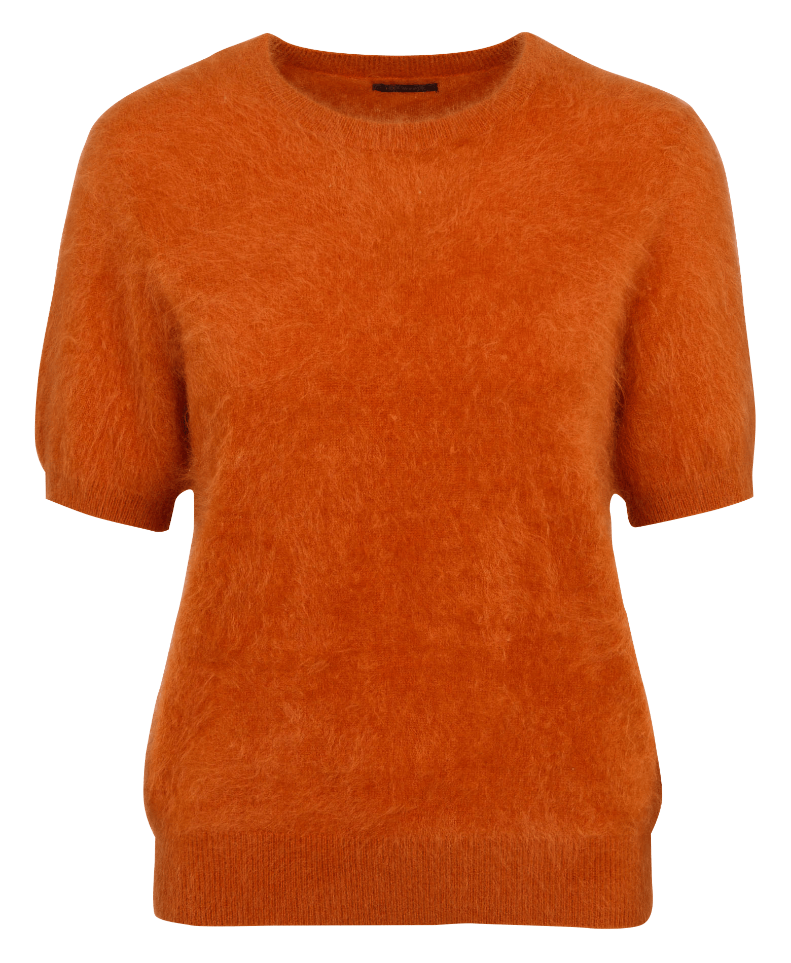 Pull droit col rond en cachemire IKKS Orange