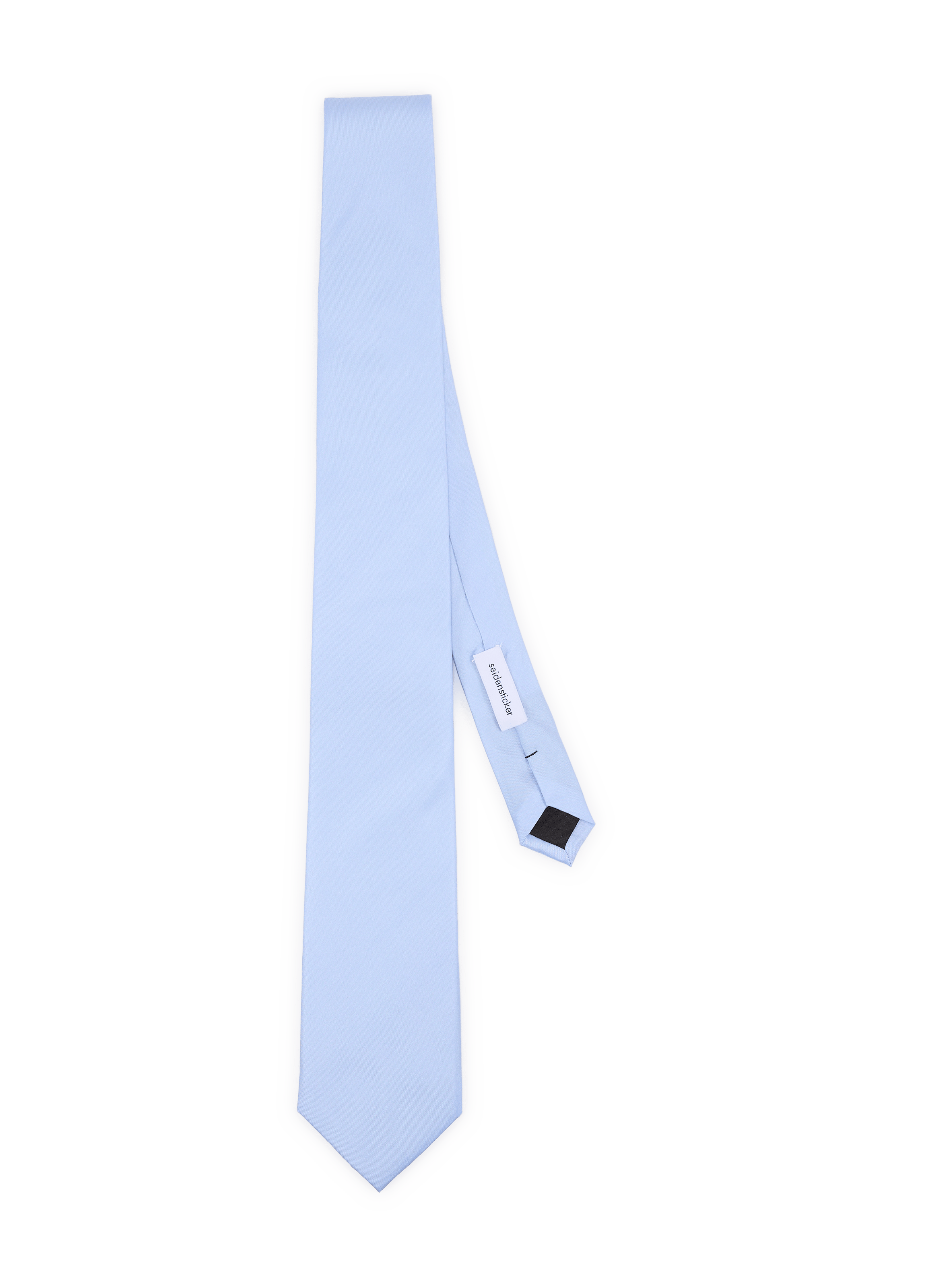Solid Satin Cotton Necktie SEIDENSTICKER Blue