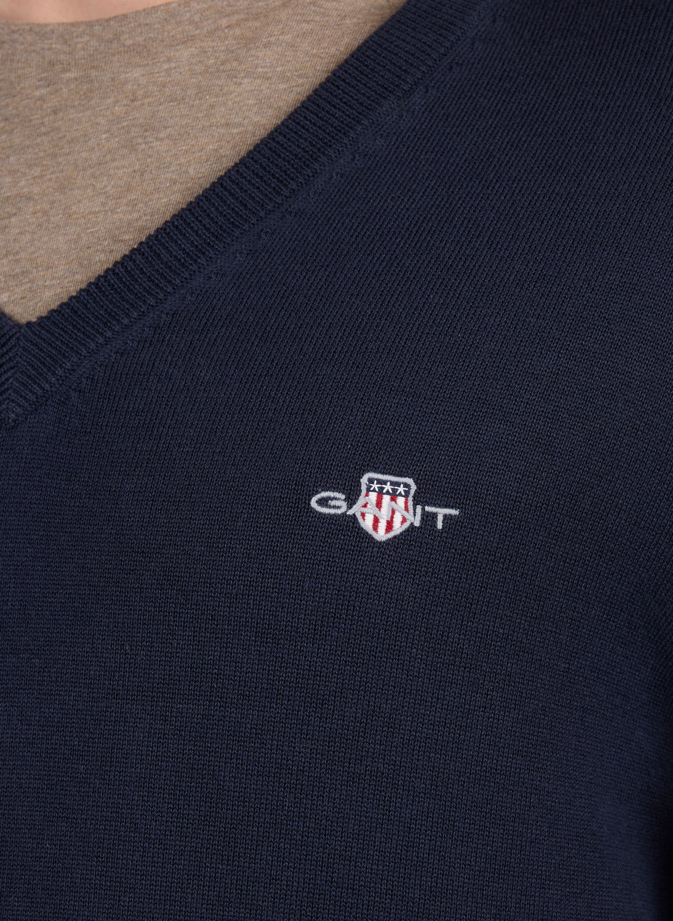 Straight leg pants with embroidered logo in cotton GANT Blue