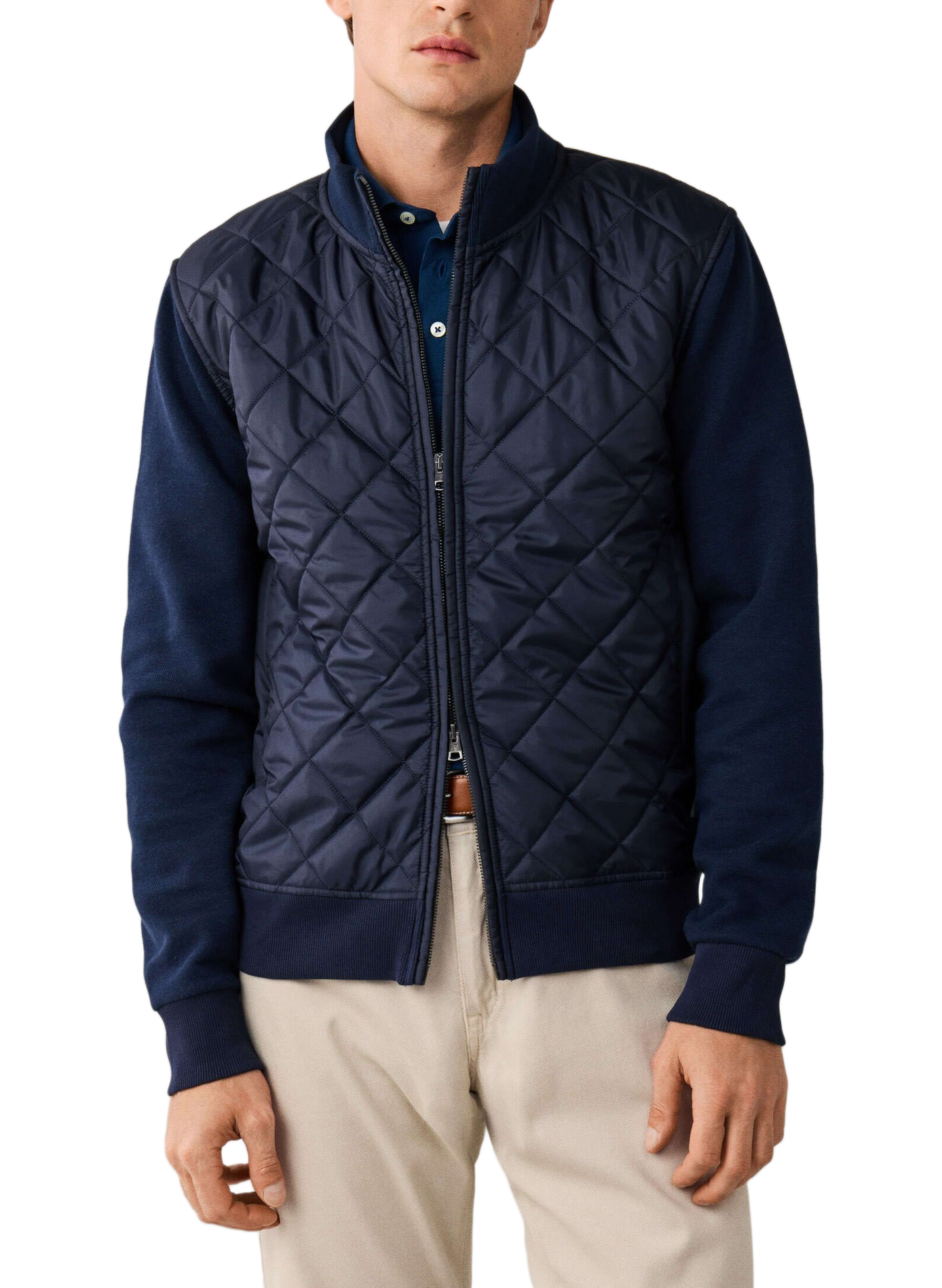 Rechte sweatshirt met opstaande kraag en gewatteerd in een mix van katoen FACONNABLE Blauw