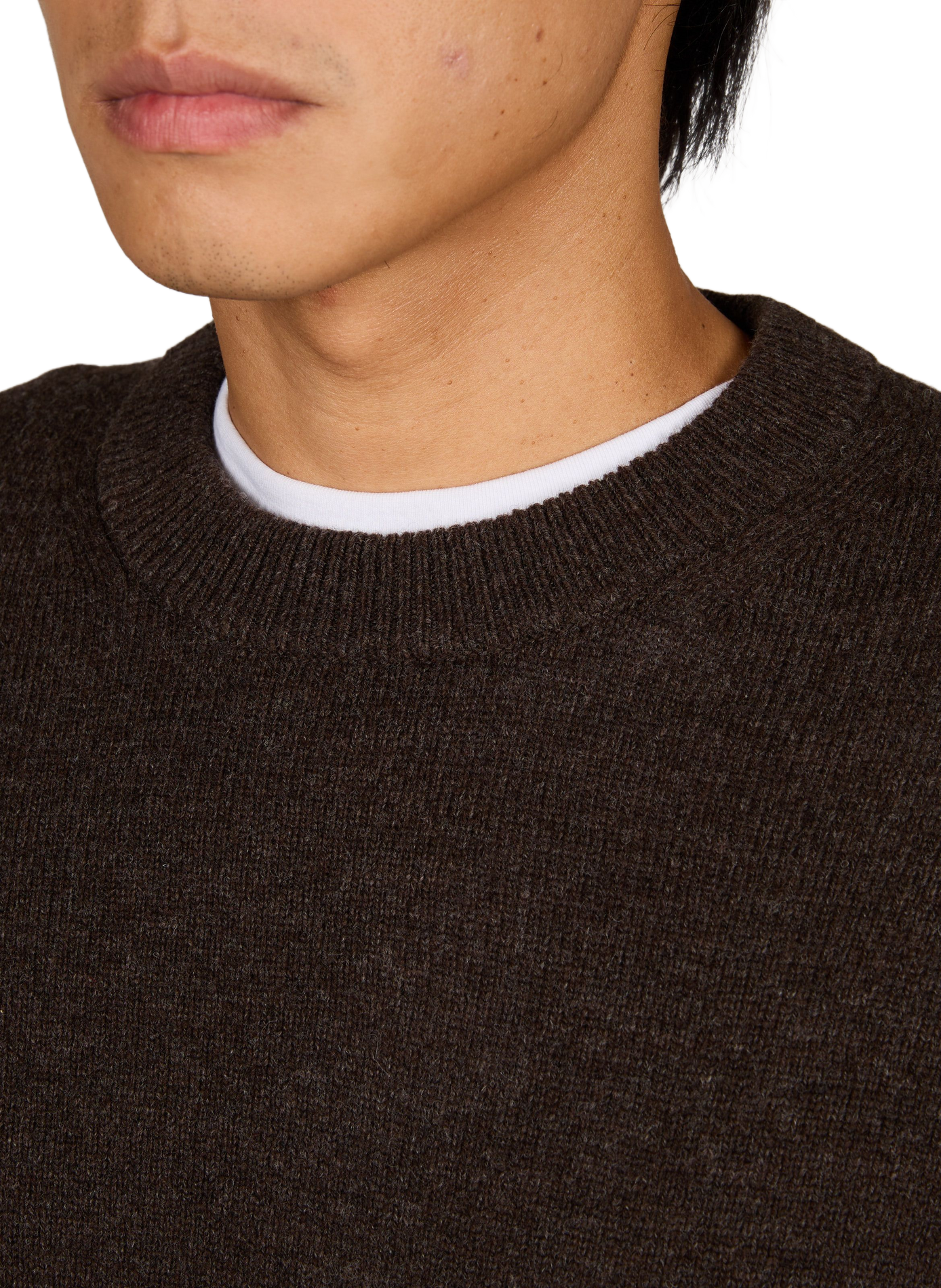 Gerader Merinowollpullover SAMSOE SAMSOE Braun