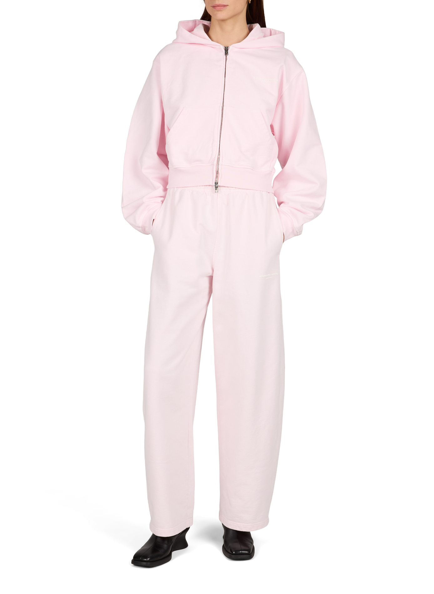 Plain loose-fit cotton joggers ALEXANDER WANG Pink