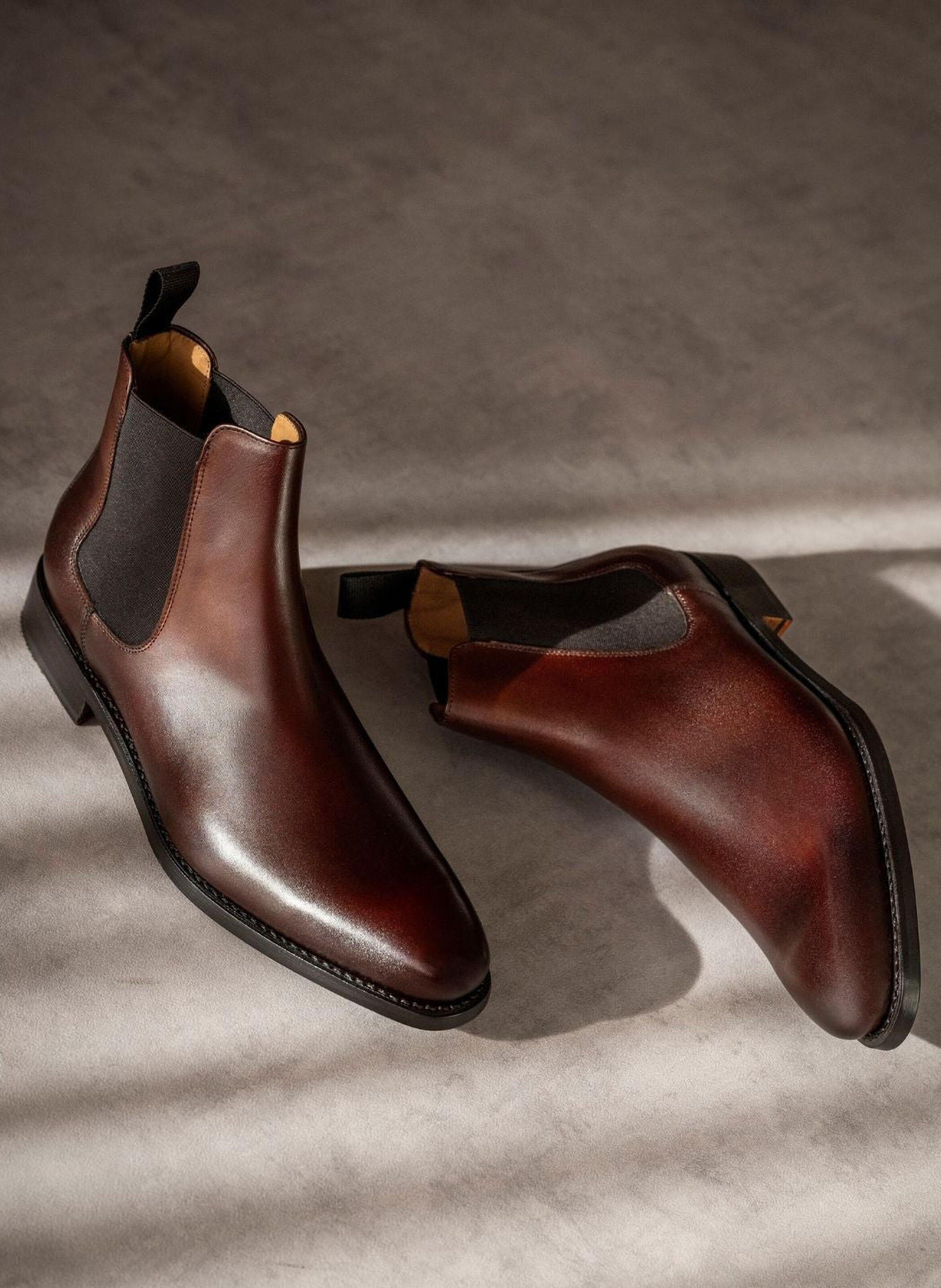 Bottines cuir chelsea FINSBURY Marron