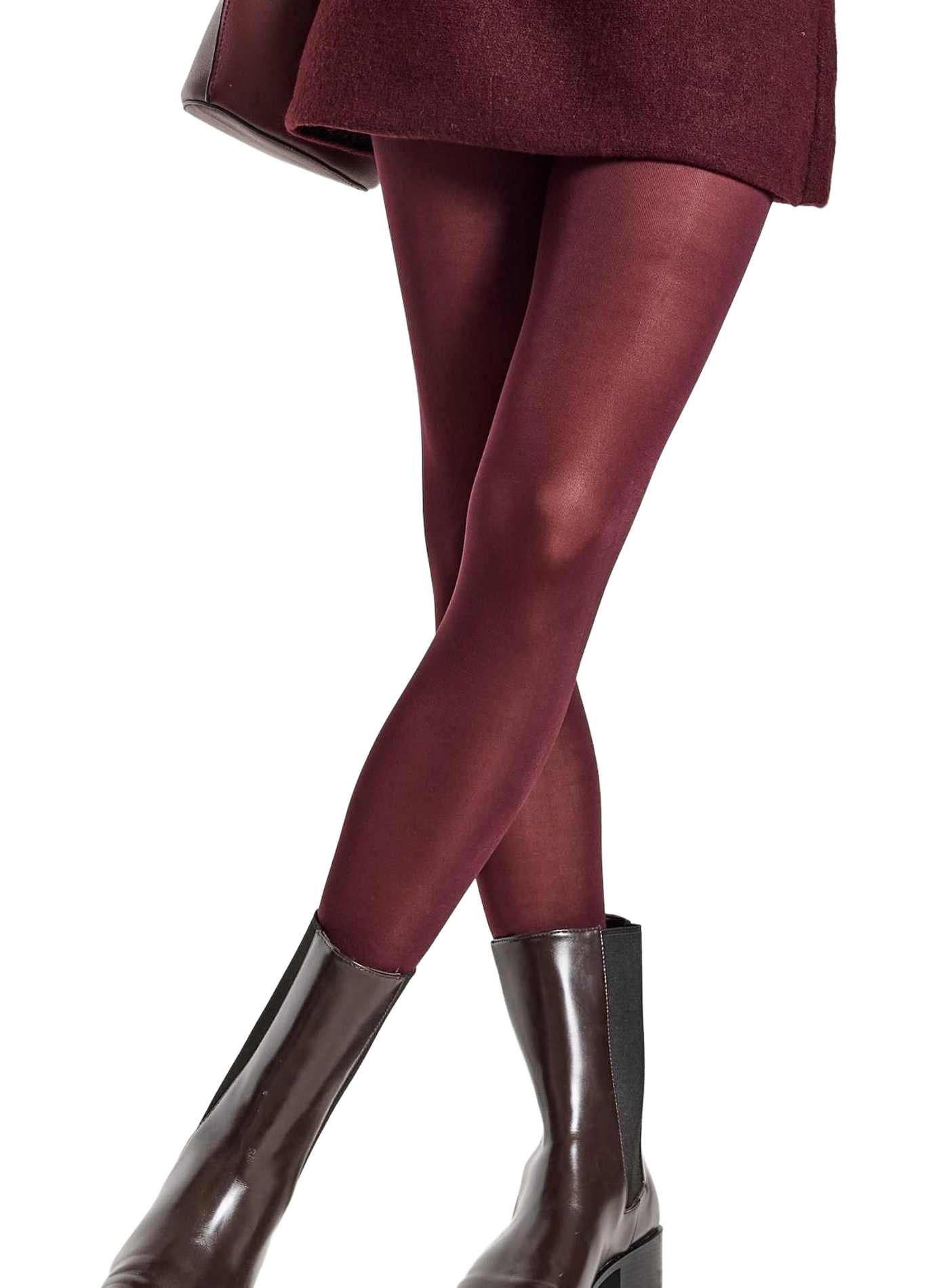 Satin-finish opaque tights LE BOURGET Red
