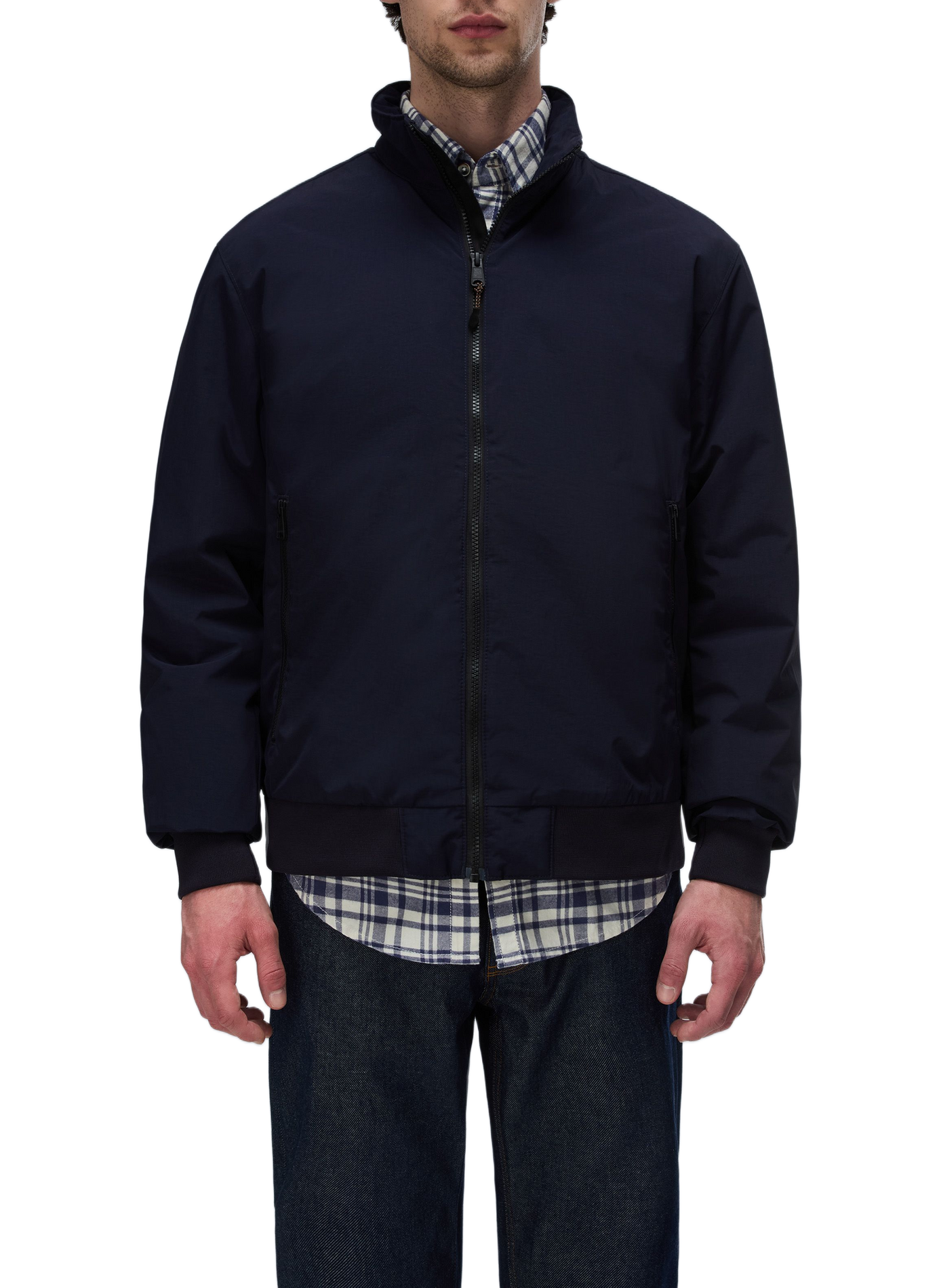 Plain zip-up high-neck parka NAPAPIJRI Blue
