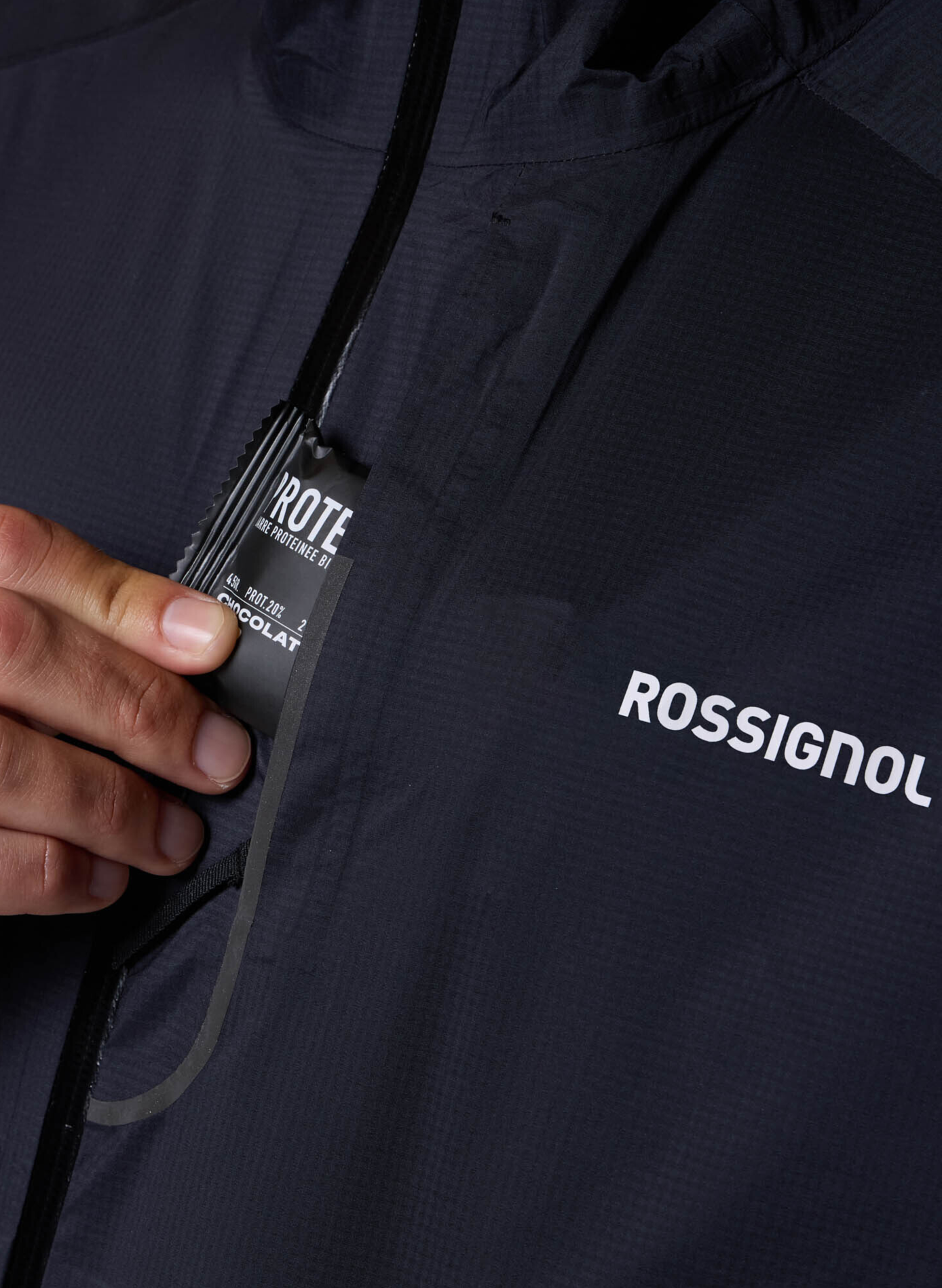 Veste droite col montant zippé à capuche ROSSIGNOL Negro