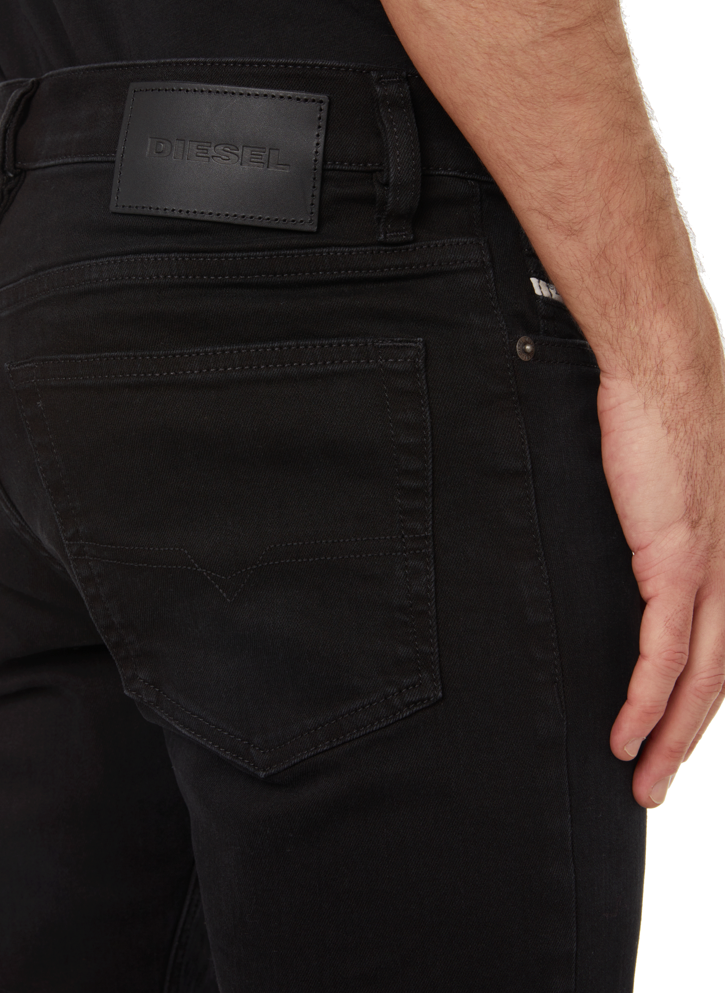 Jean slim en coton stretch DIESEL Noir