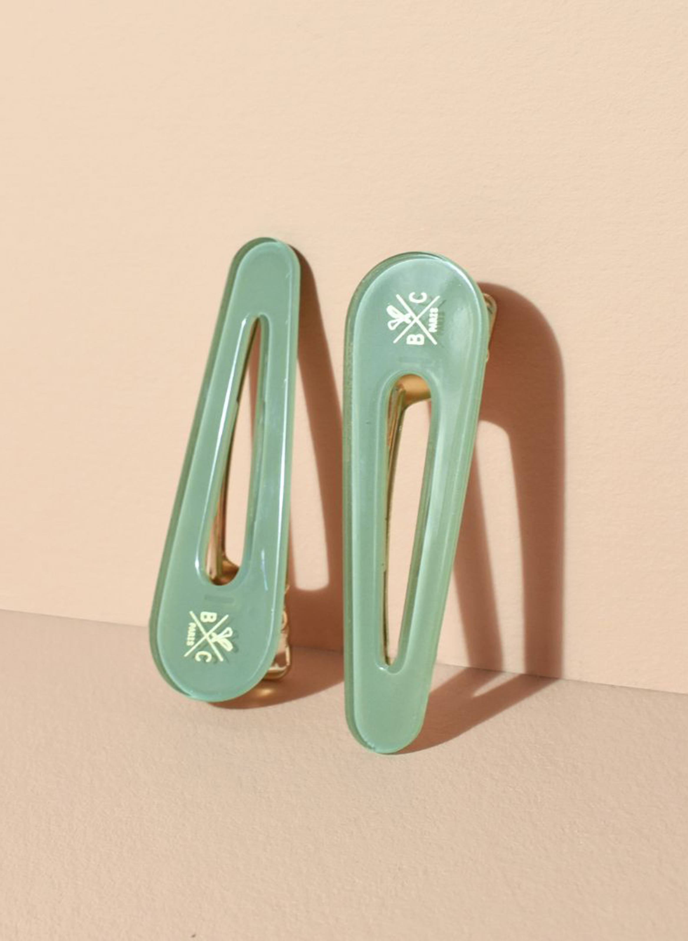 Two hair clips BACHCA Vert d'eau