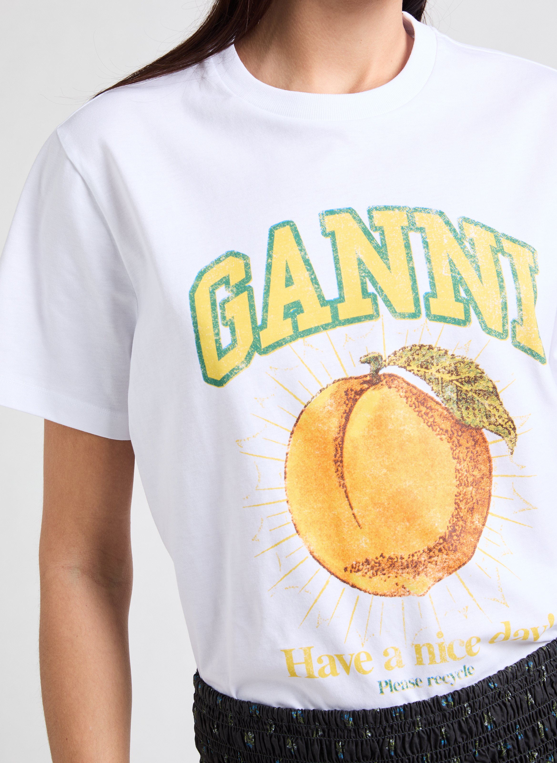 T-shirt Basic Jersey Peach GANNI White