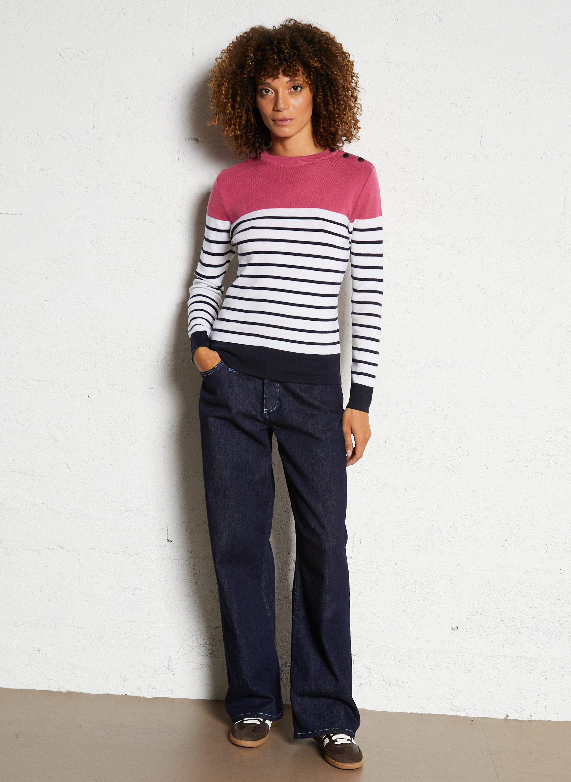 Pull marin col rond en laine ARMOR-LUX Bleu