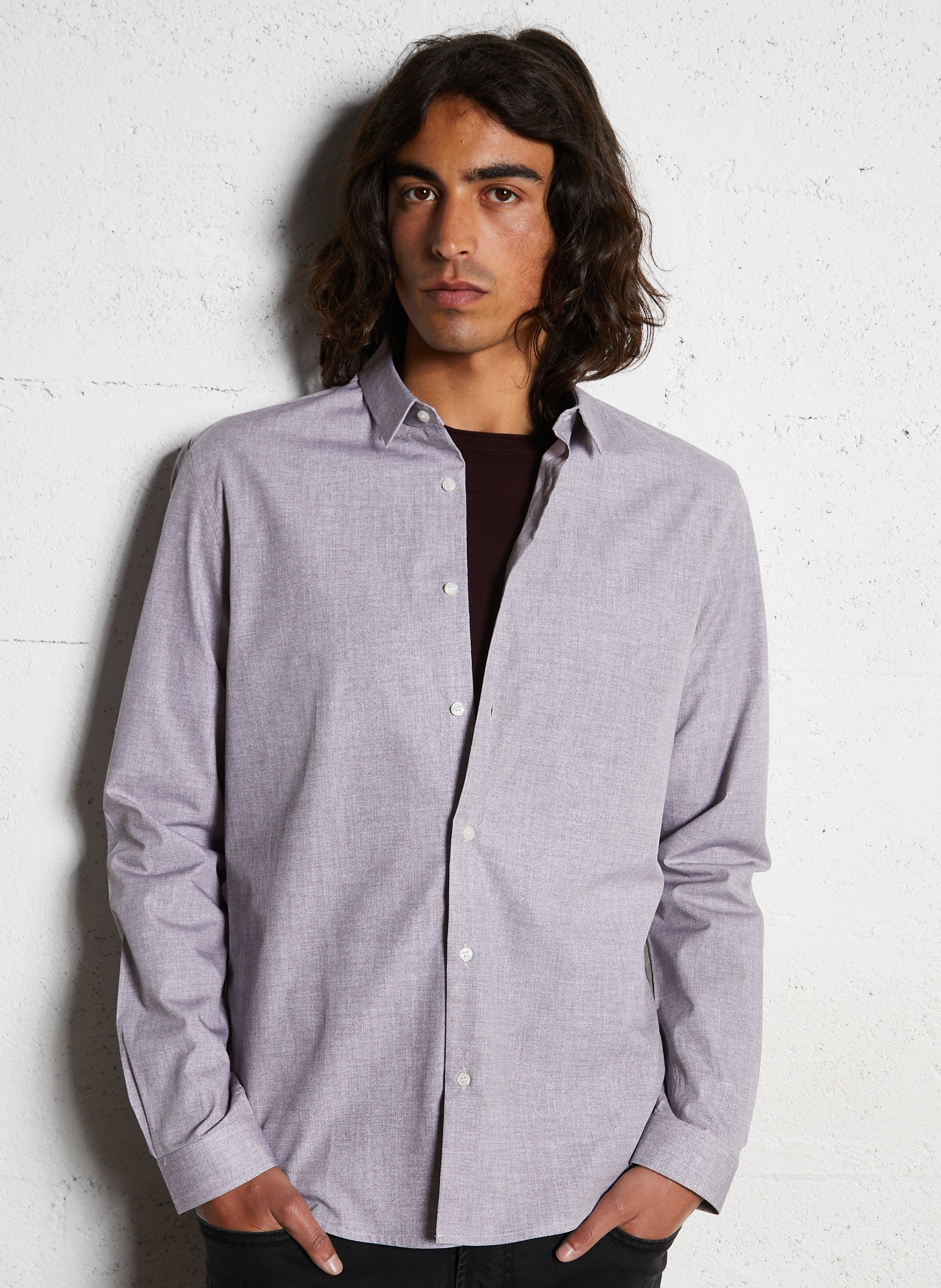 Chemise slim-fit en coton IKKS Violet