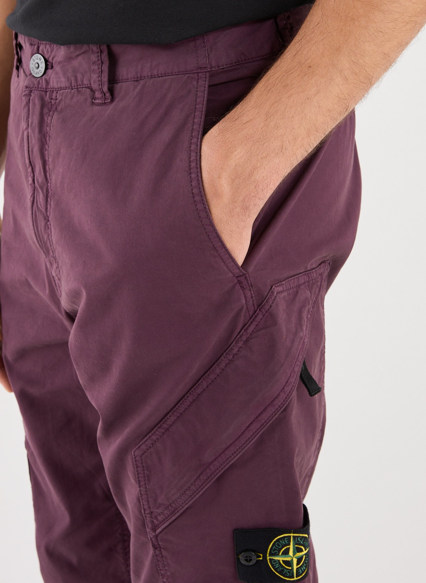 Straight cargo pants STONE ISLAND Red