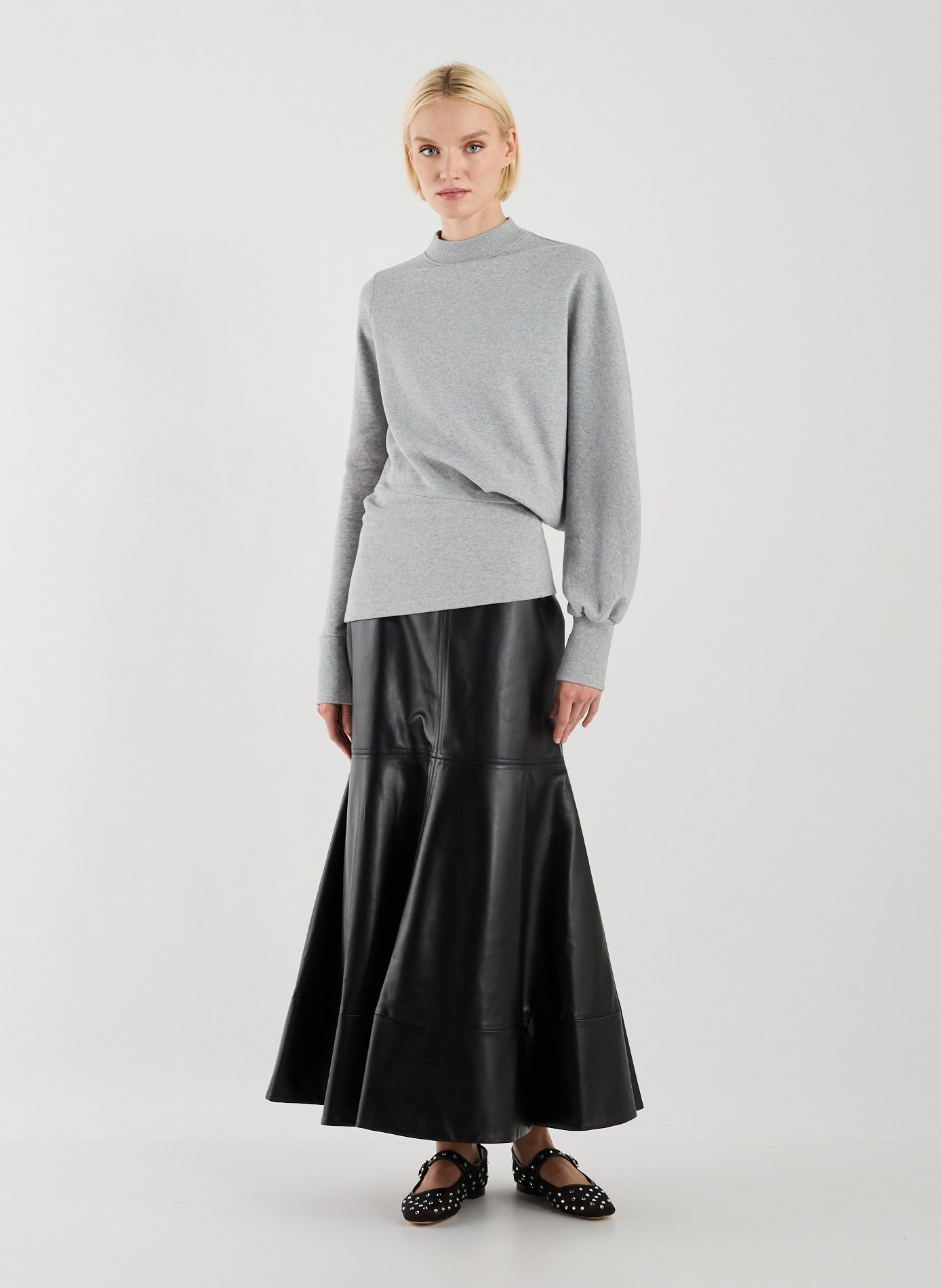 Sweat asymétrique en coton A.W.A.K.E. MODE Gris