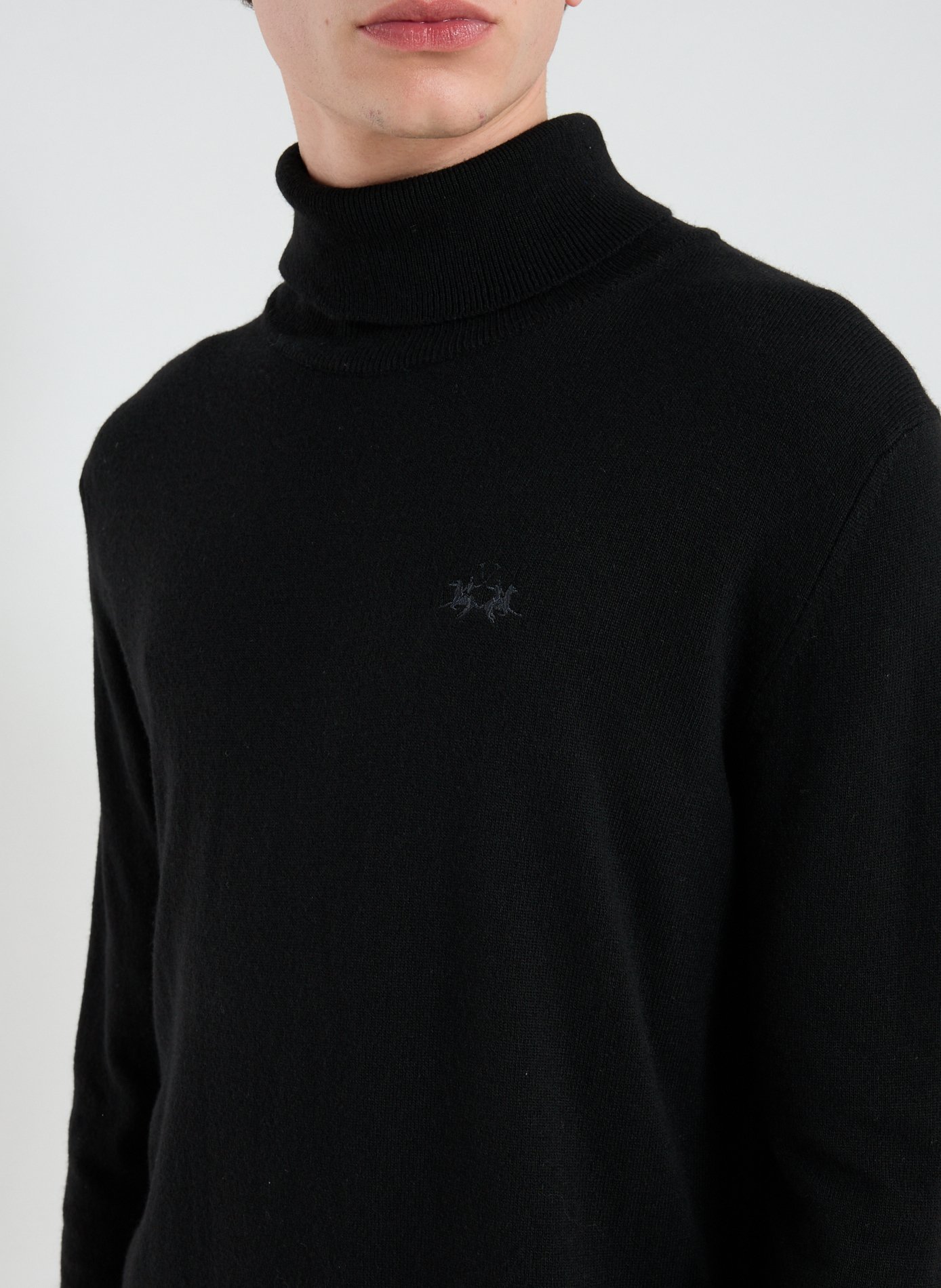 Logo turtleneck sweater LA MARTINA Black