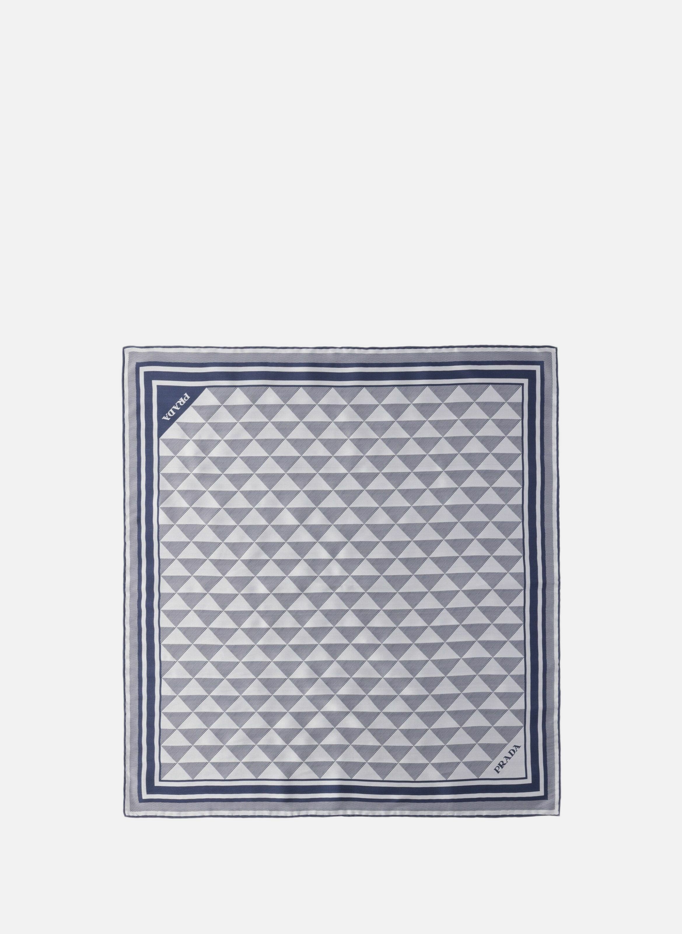 Écharpe en soie jacquard 55 PRADA Bleu