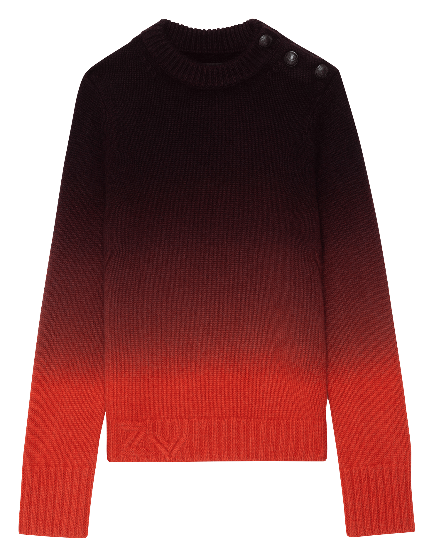 Pull droit col rond en cachemire malty ZADIG&VOLTAIRE Orange