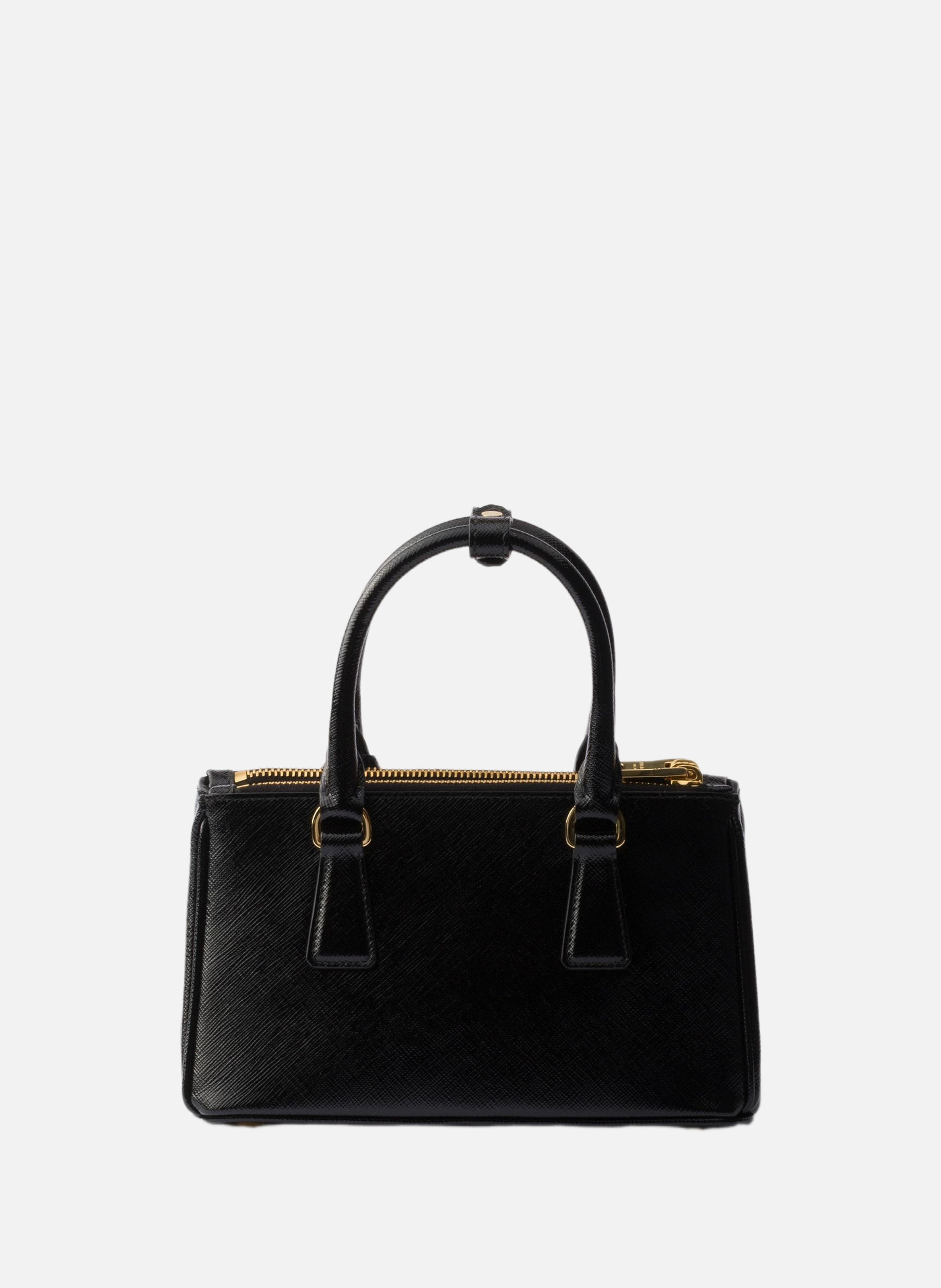 Mini sac prada galleria en cuir saffiano verni PRADA Noir