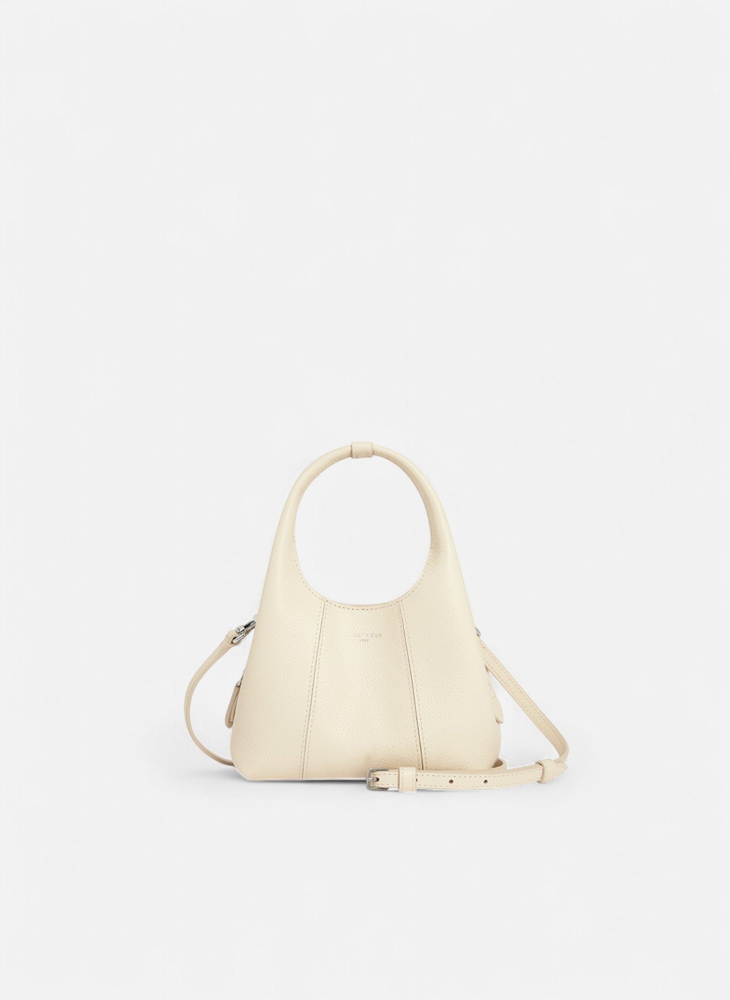 Mini sac à main juliette en cuir grainé LE TANNEUR Blanc