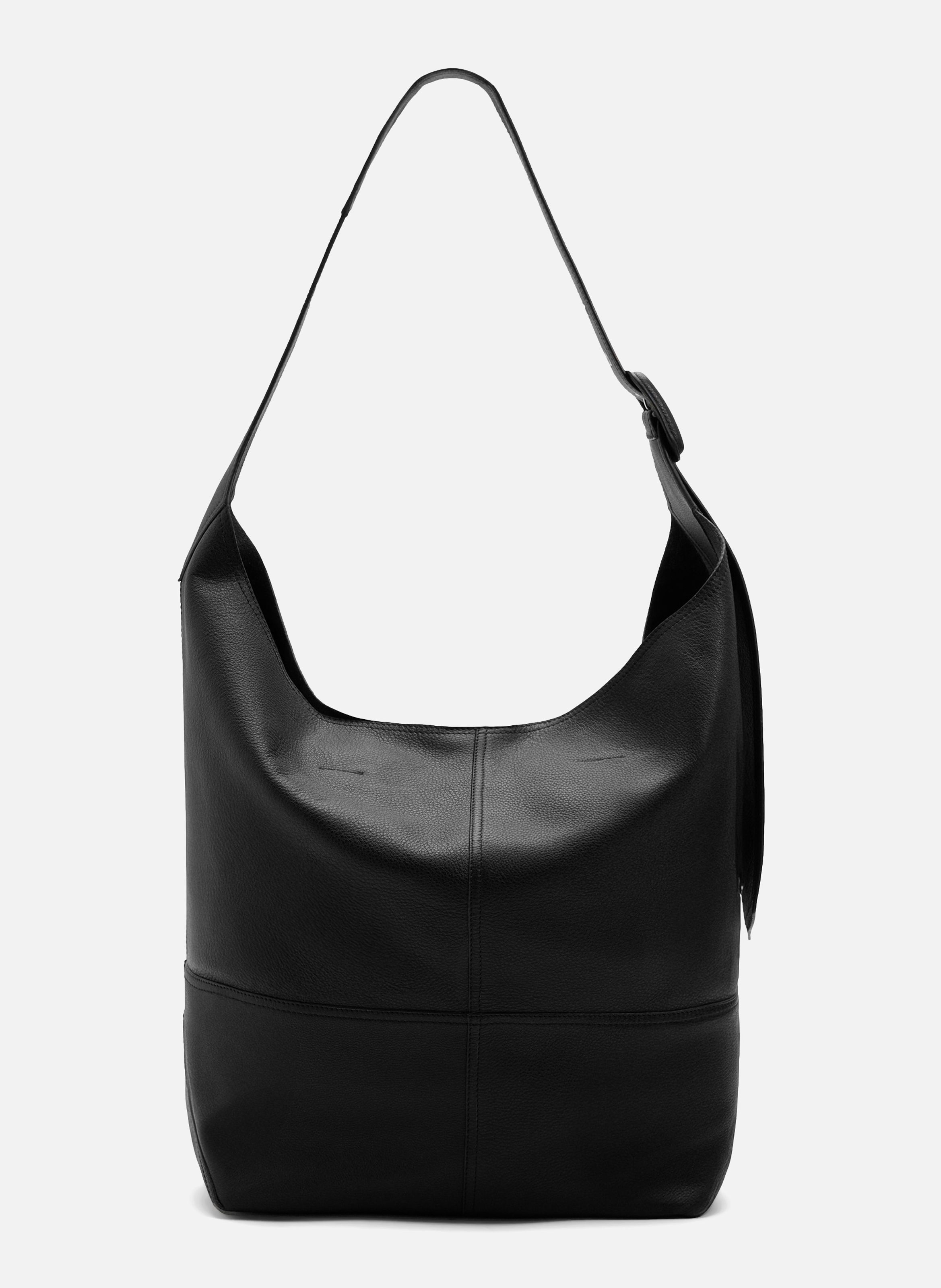 Sac porté croisé etienne unisexe en cuir de taurillon AMI PARIS Noir