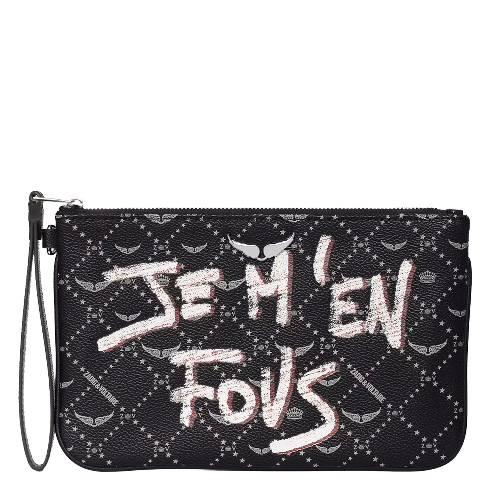 ZADIG&VOLTAIRE Pochette à imprimé graphique z pouch Noir