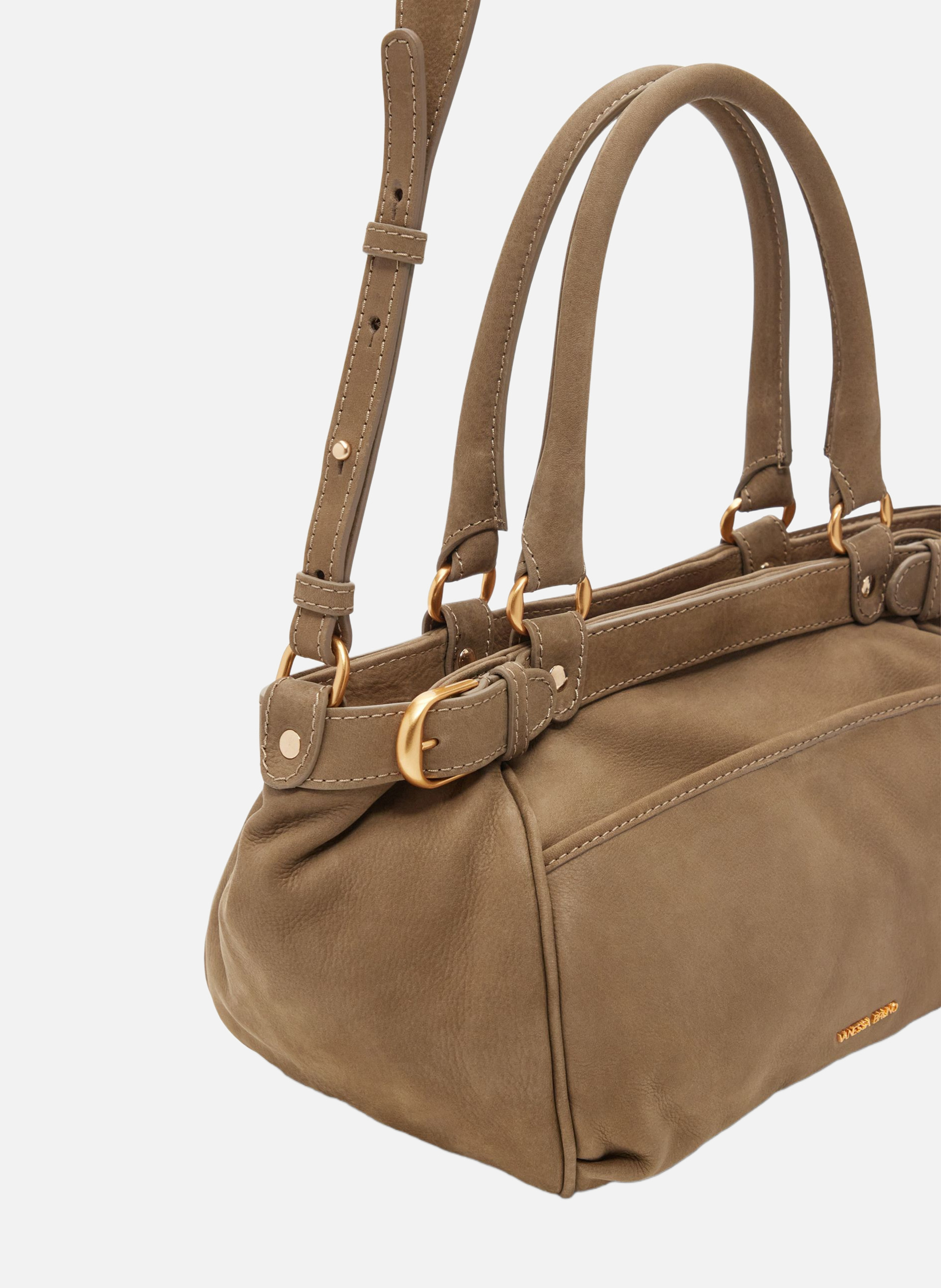 Petit sac lune en cuir VANESSA BRUNO Gris