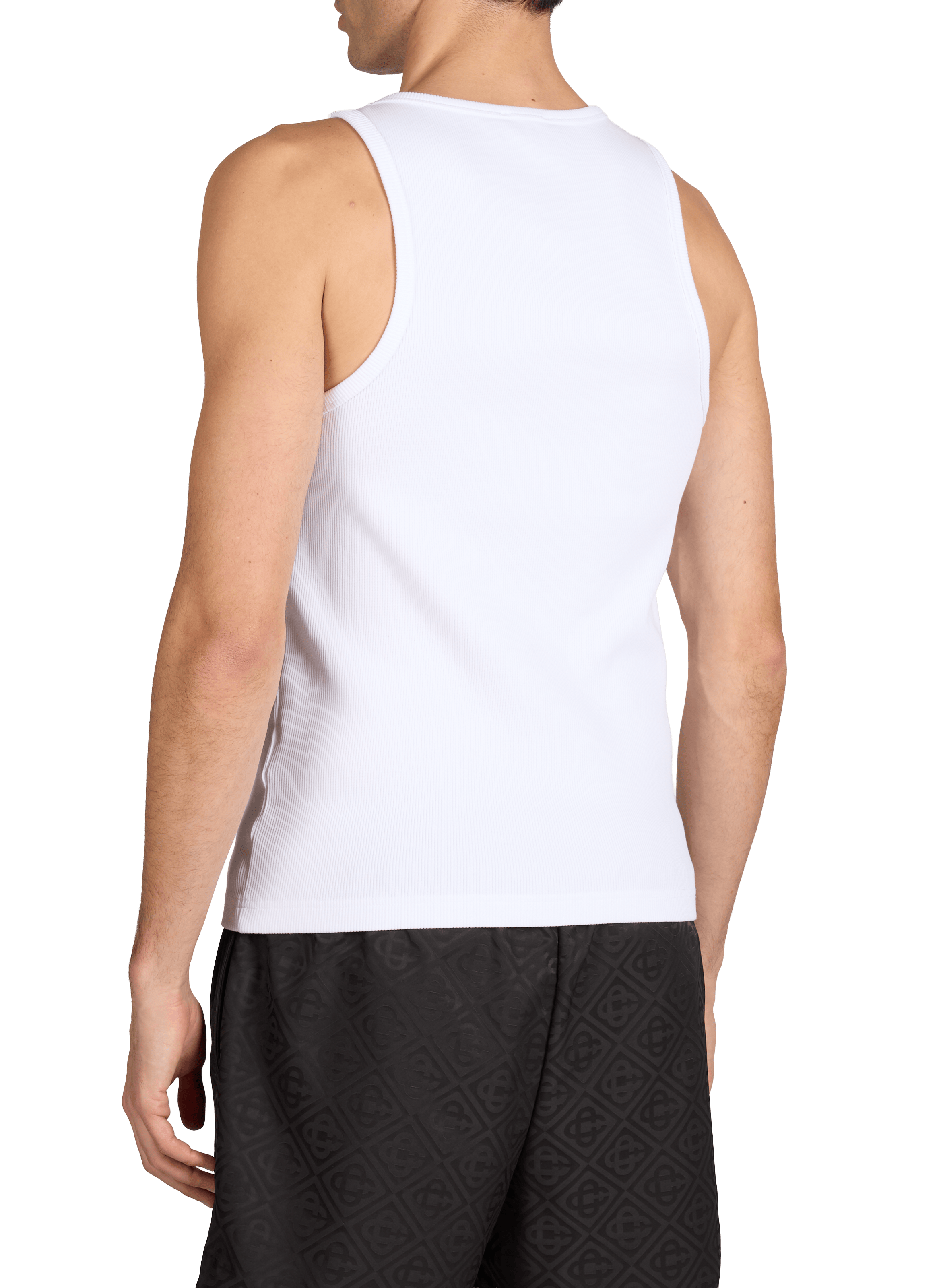 Débardeur à col rond en coton mélangé CASABLANCA PARIS Blanc