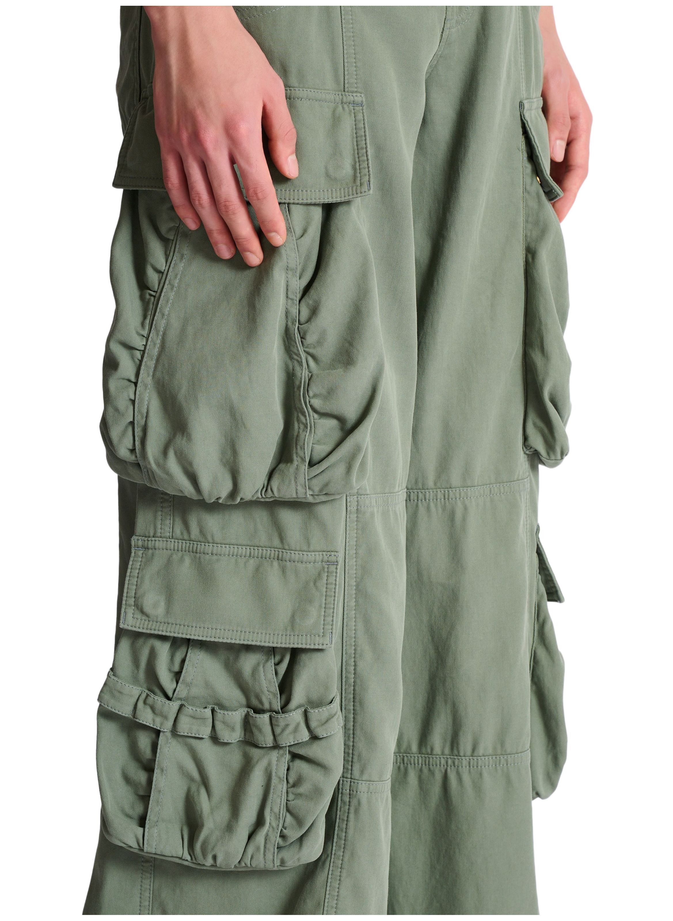 Pantalon cargo en coton BALMAIN Vert