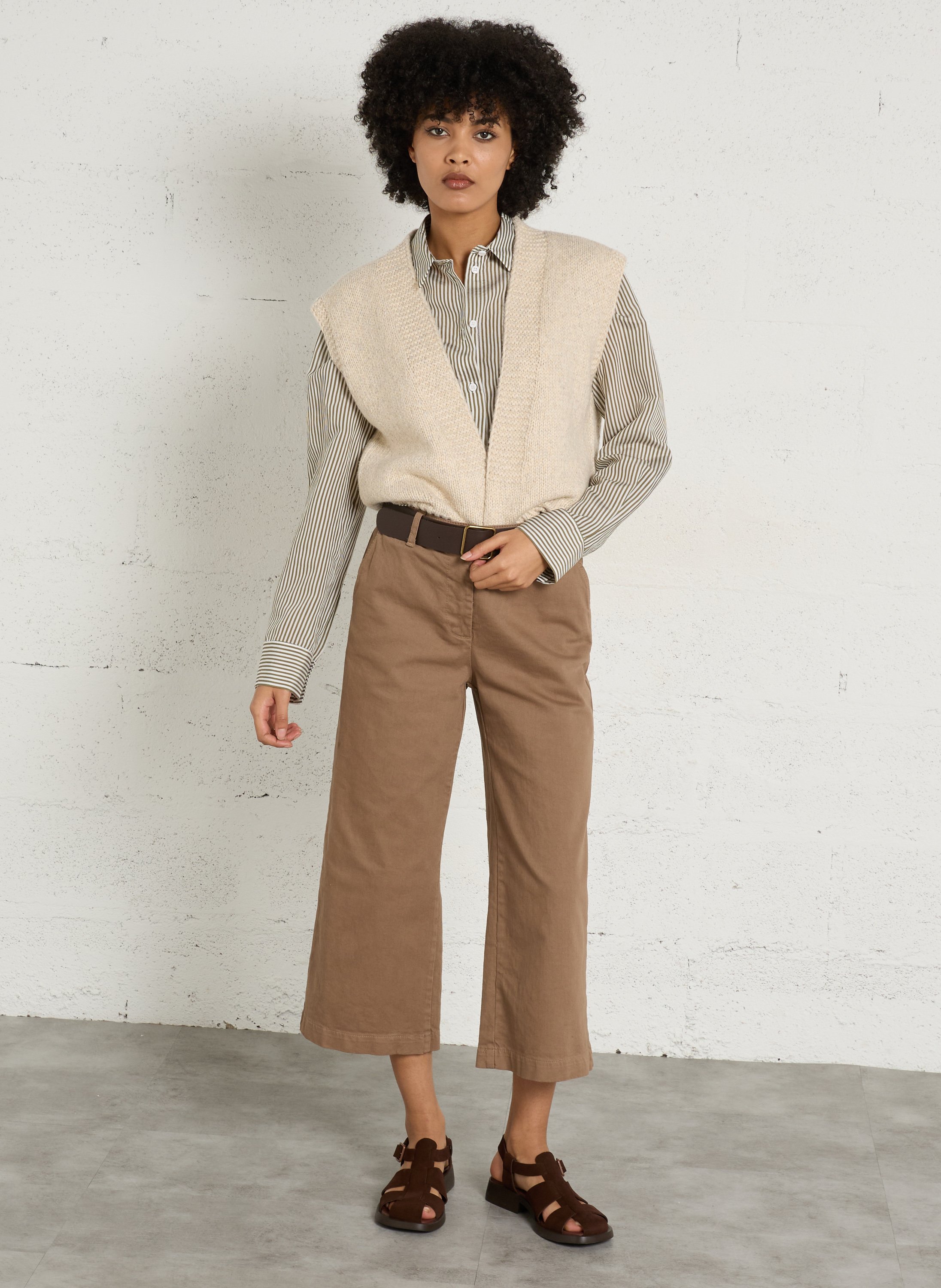 Gilet sans manches en coton mélangé priska MAISON 123 Blanc