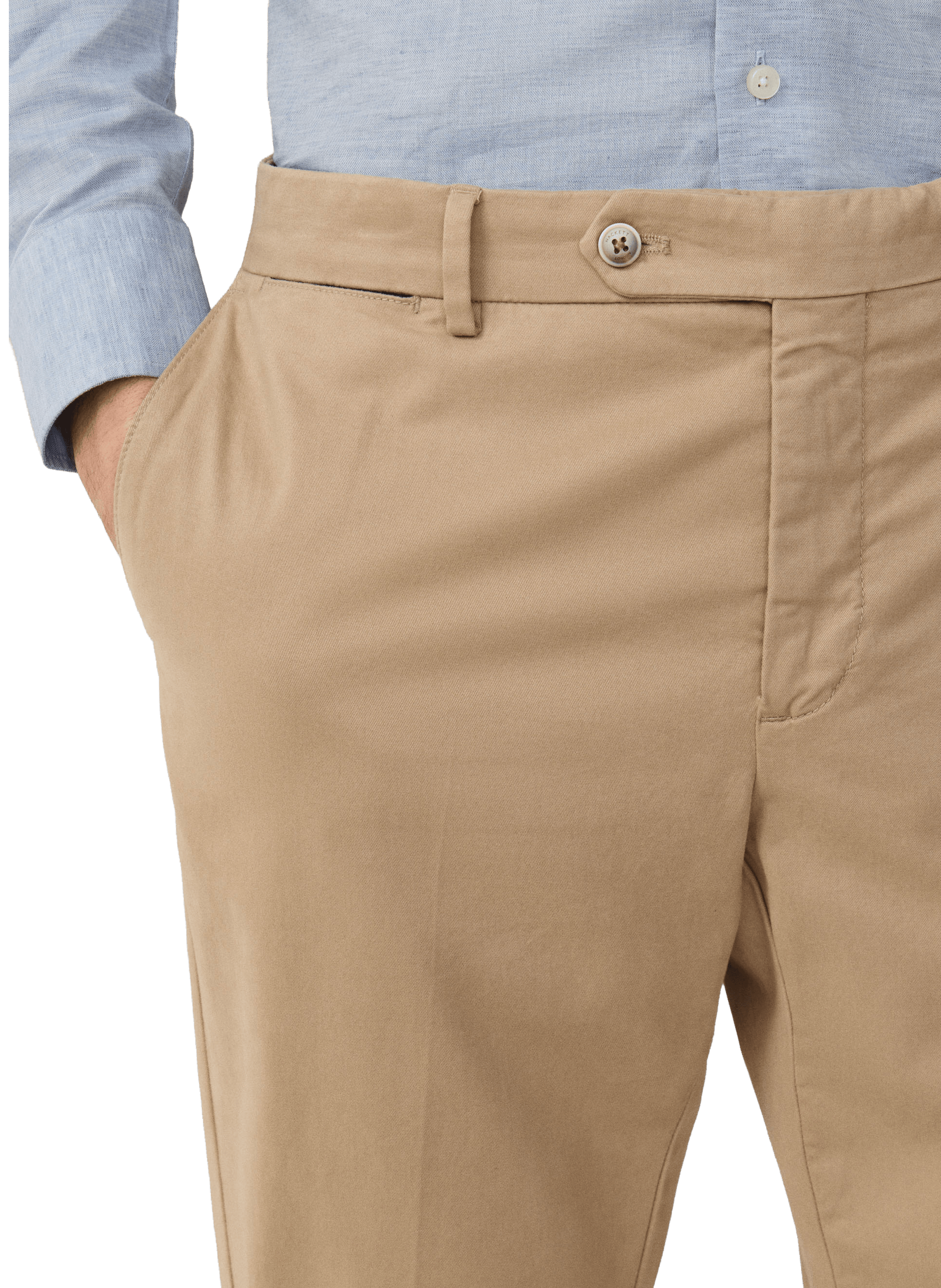 Cotton blend chino trousers  HACKETT Beige