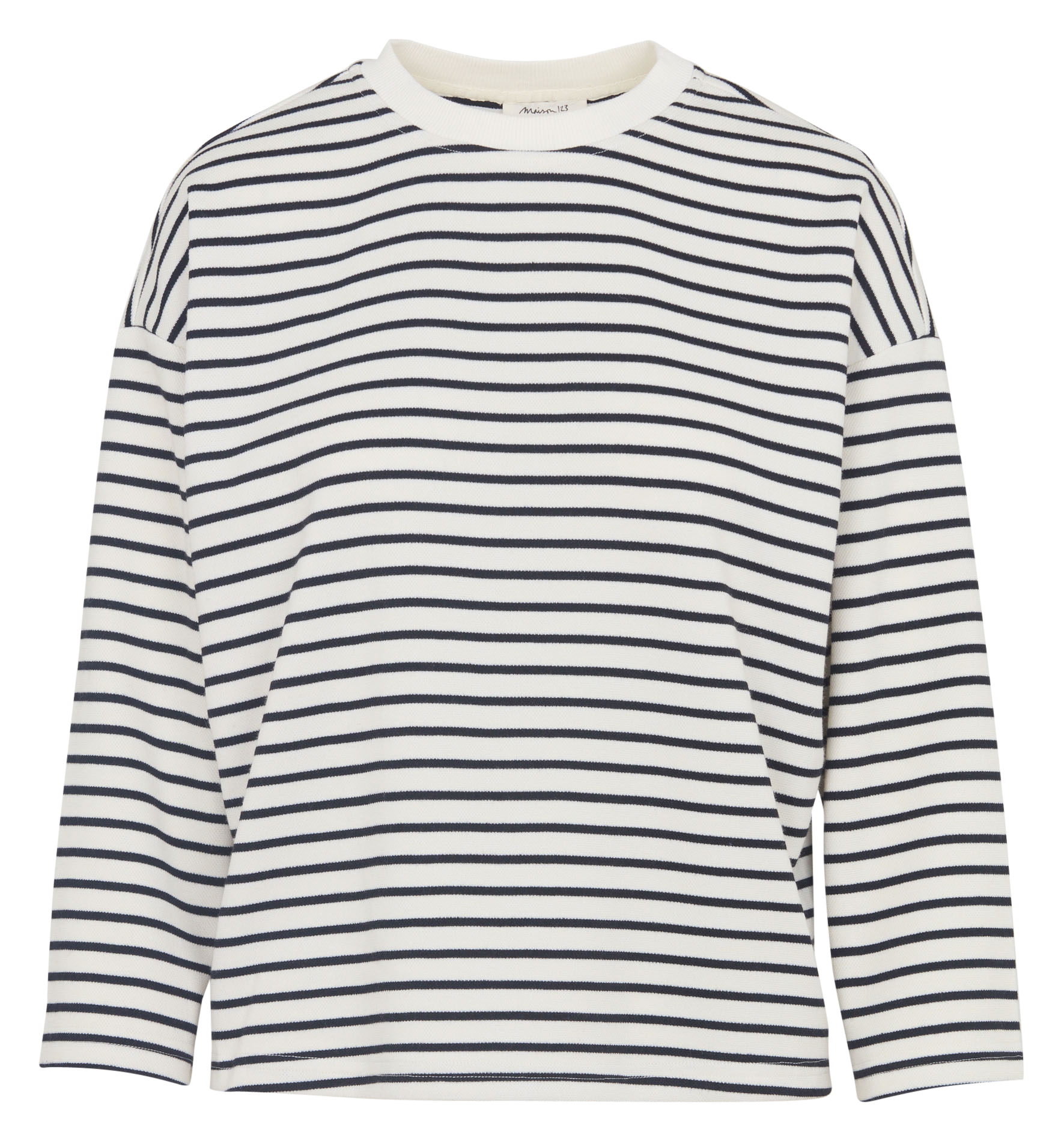 Tee-shirt marinière ample col rond lorenzo MAISON 123 Blanc