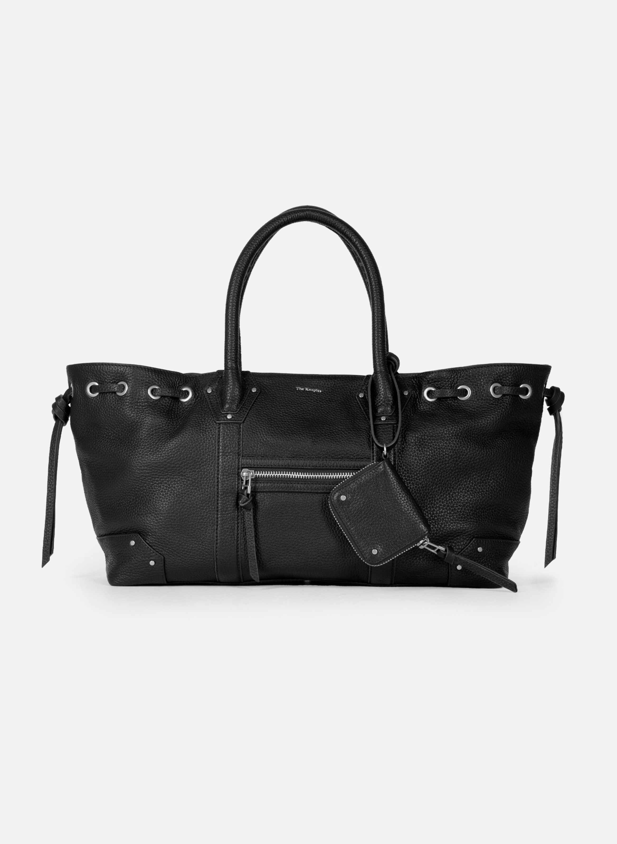 Sac cabas froncé en cuir grainé THE KOOPLES Noir