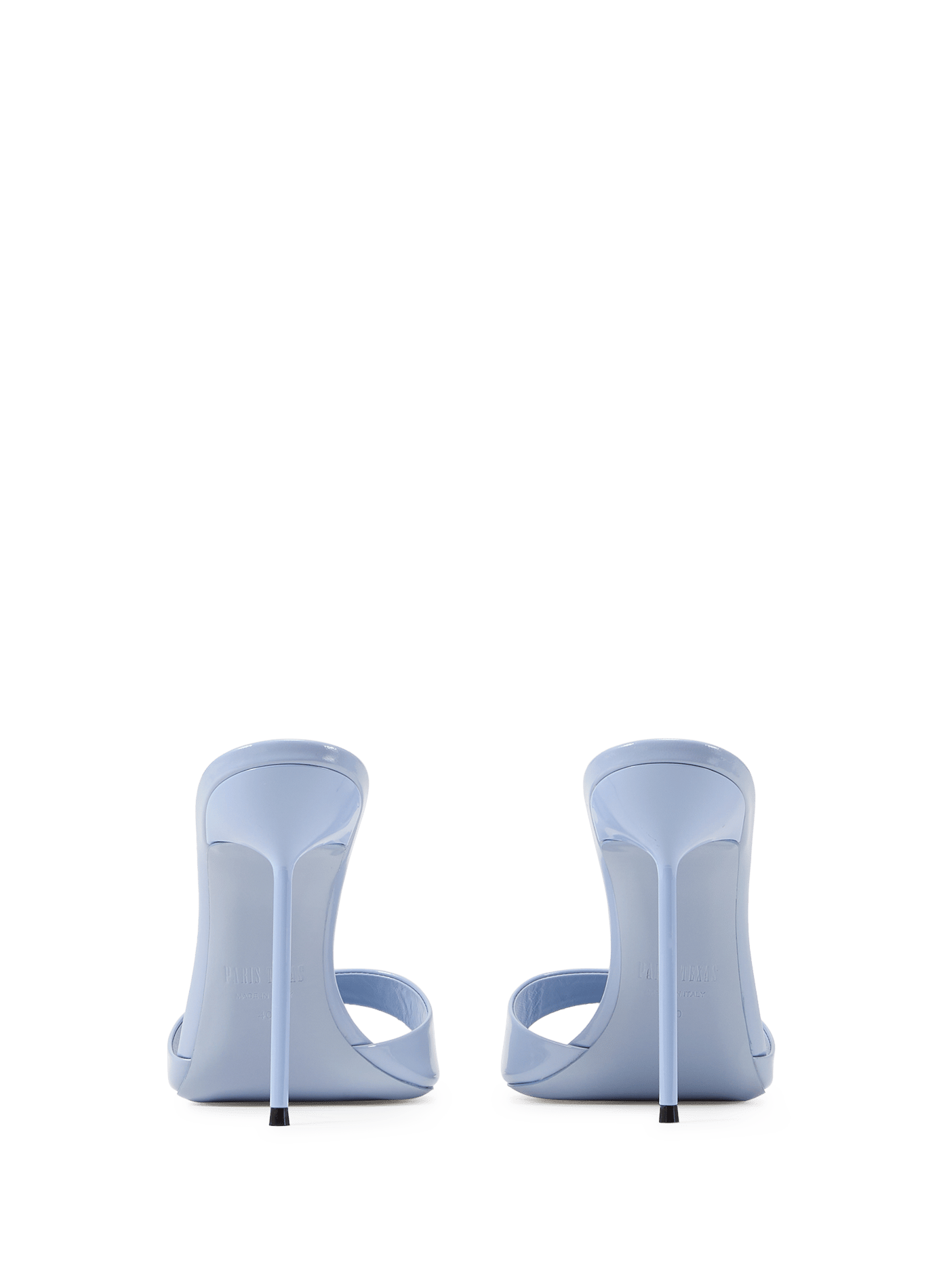 Mules en cuir de veau verni PARIS TEXAS Blue