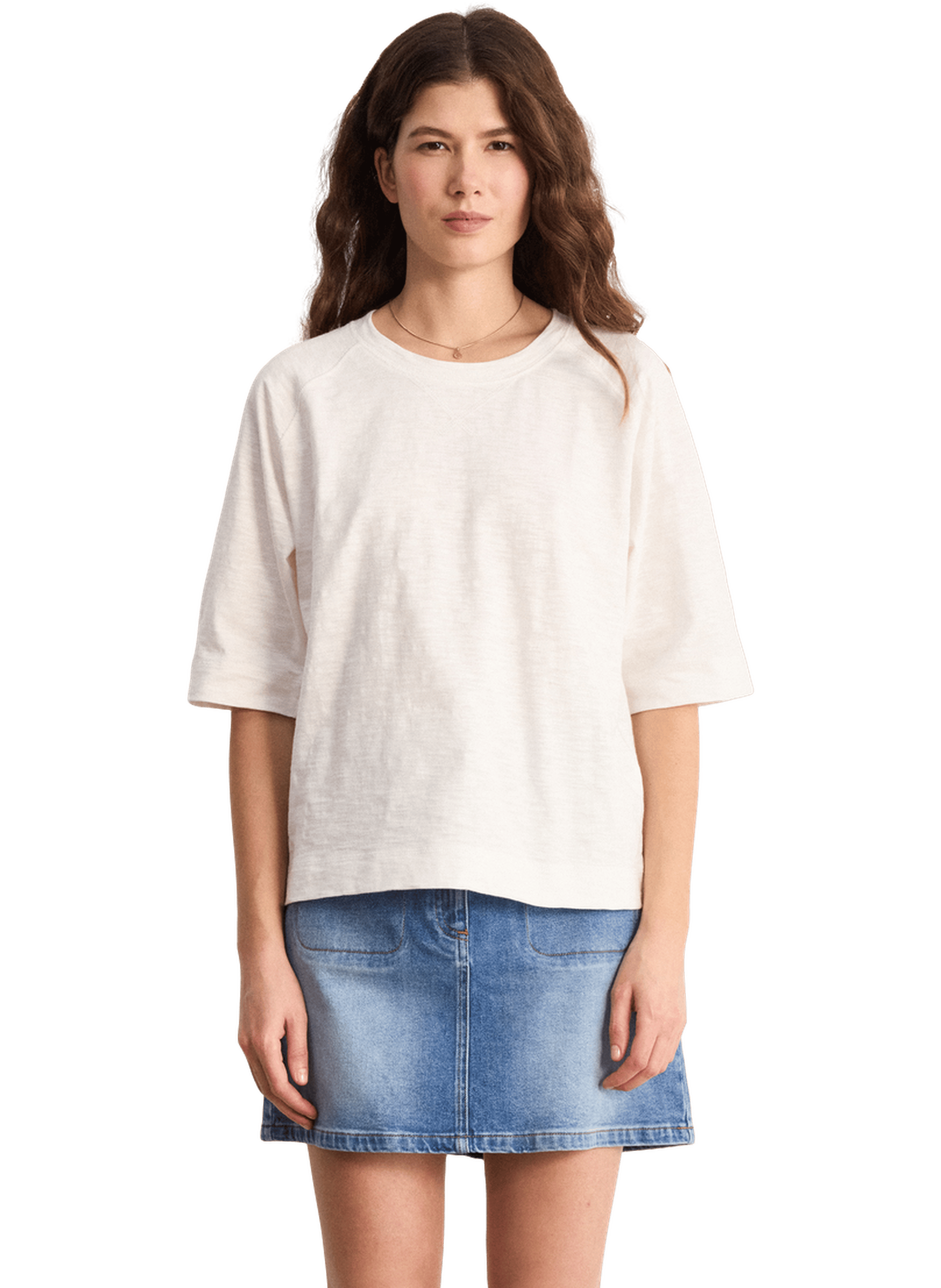 T-shirt à col rond en coton - tally PABLO Blanc