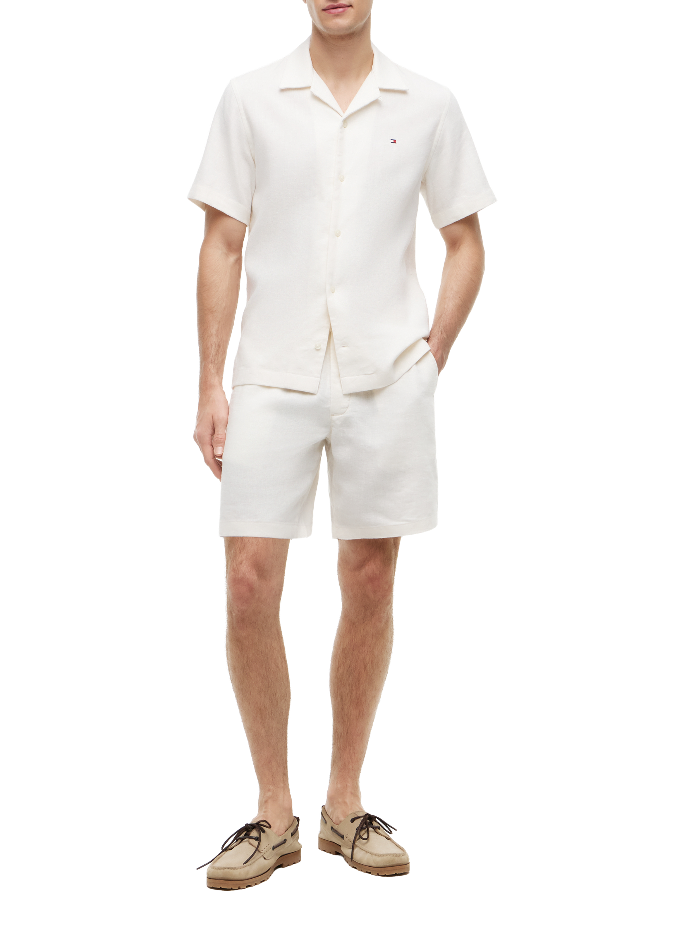 Short chino Dover en lin mélangé TOMMY HILFIGER Beige