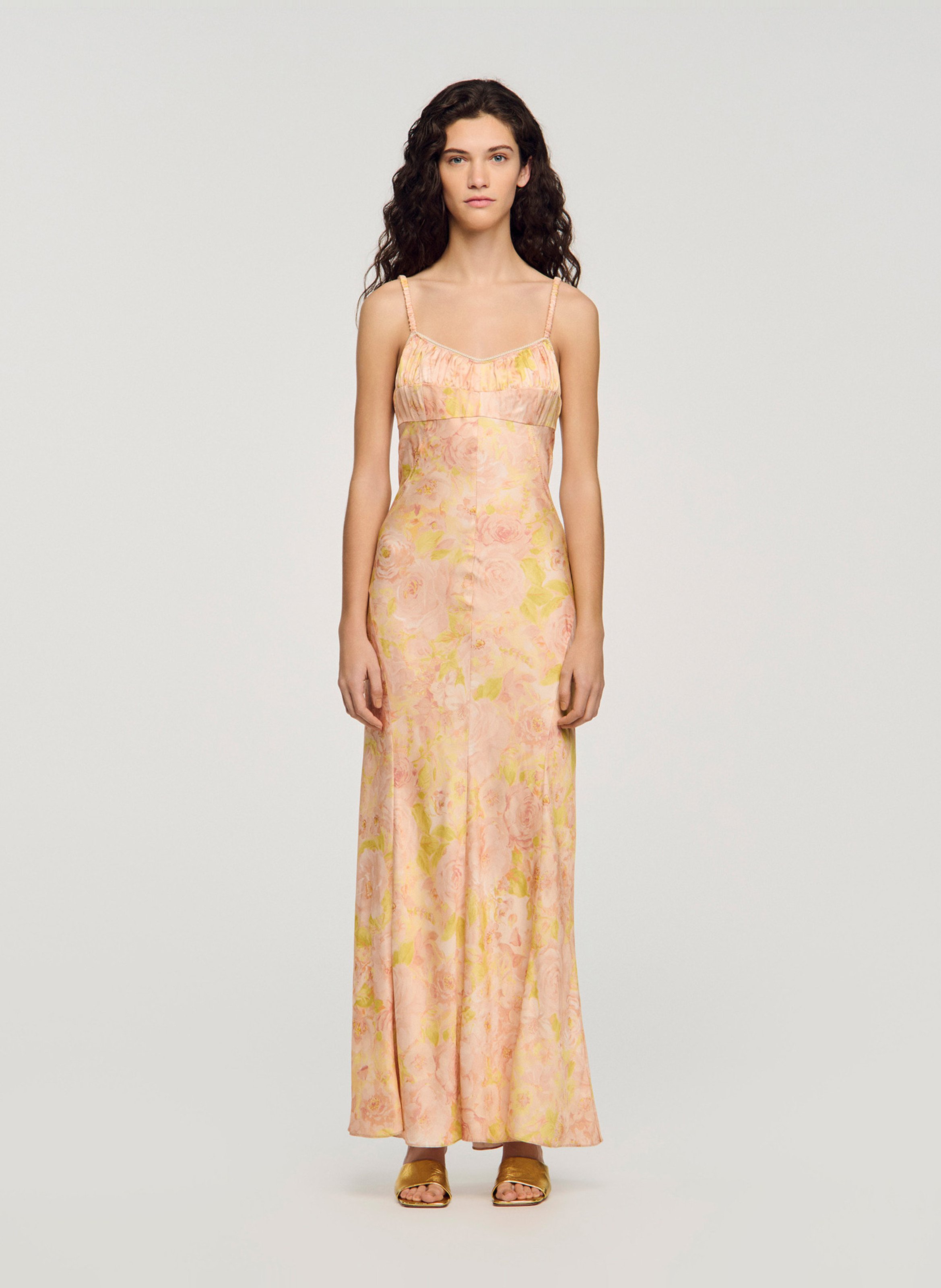 Robe longue imprimé SANDRO Rose