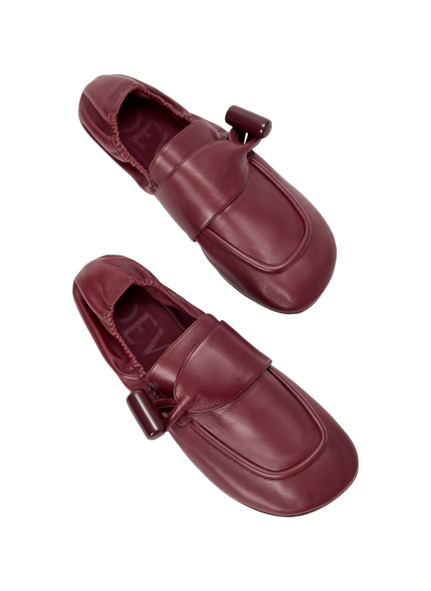 Mocassins Toggle en cuir de veau lisse brillant LOEWE Rouge