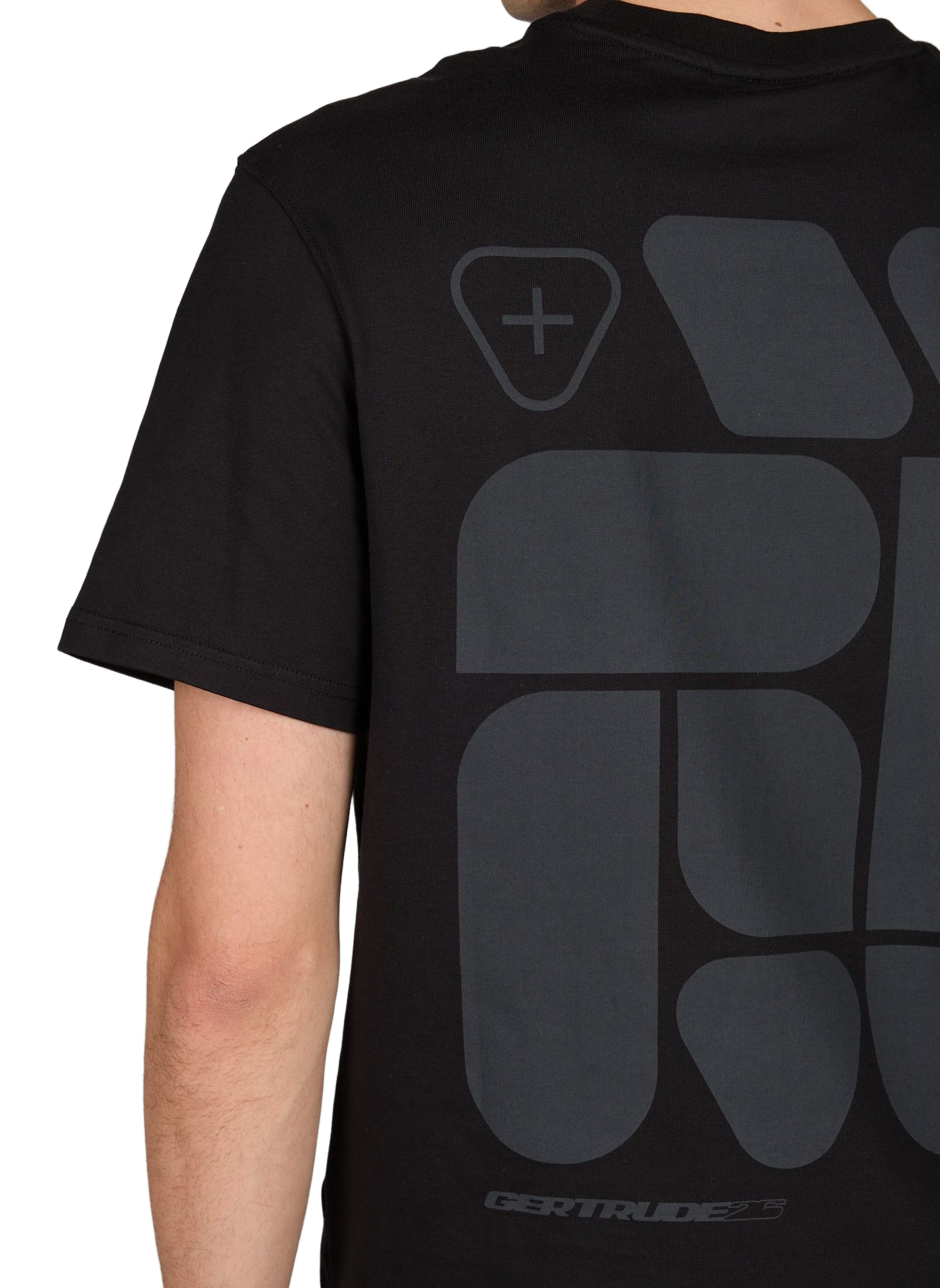 T-shirt droit sérigraphié en coton GERTRUDE ET GASTON Noir