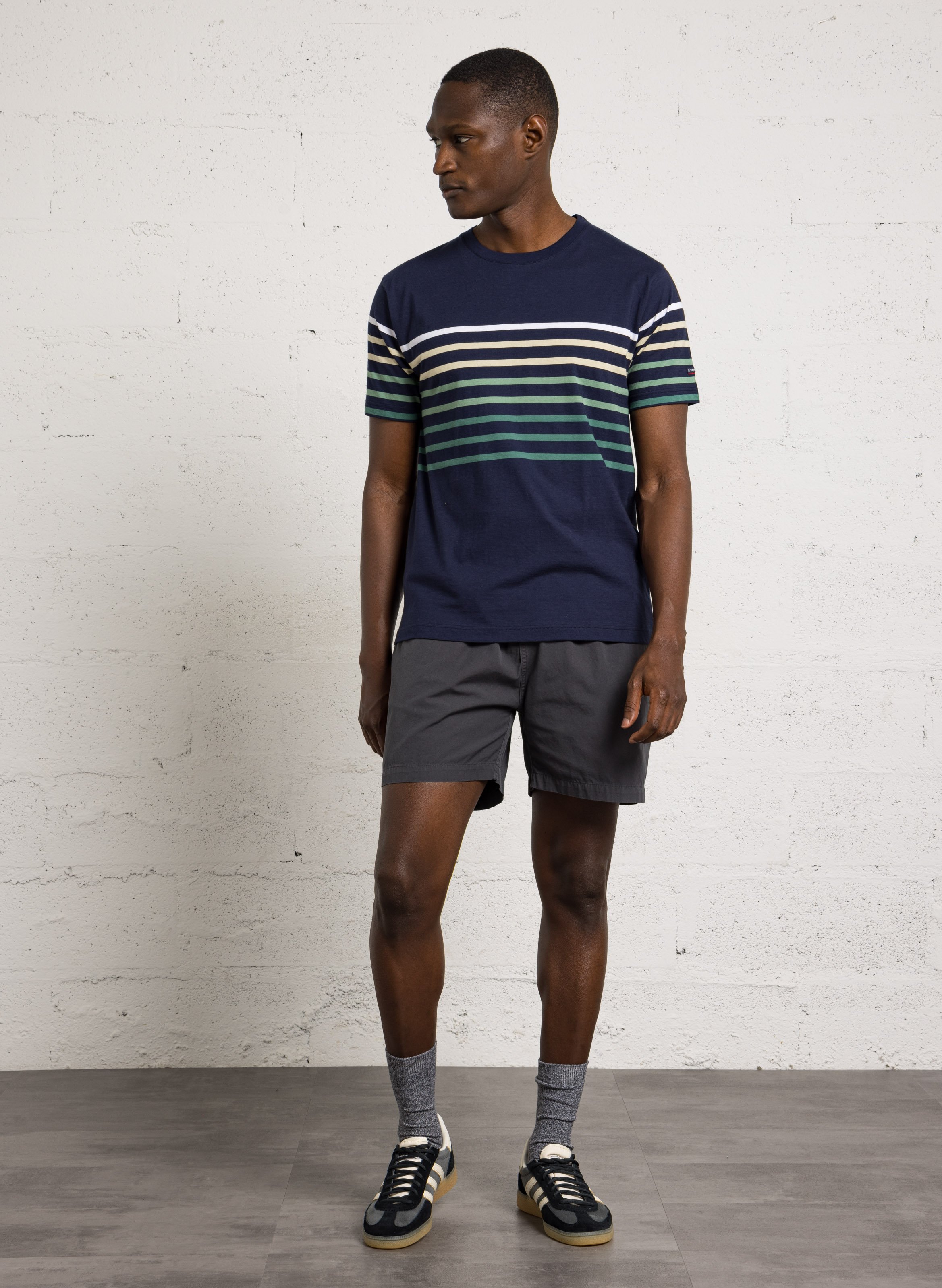 Straight round-neck cotton T-shirt ARMOR-LUX Blue