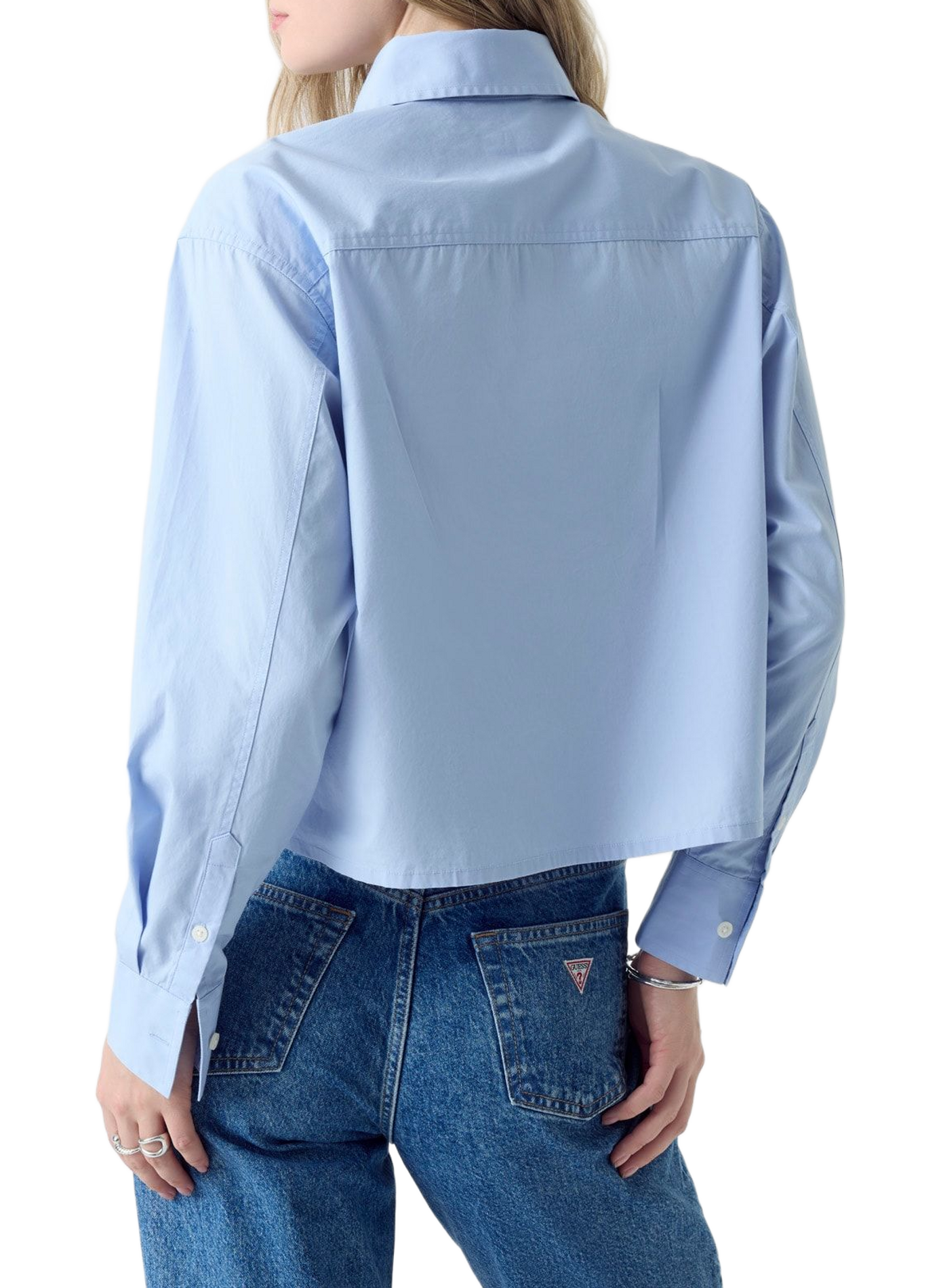 Short-sleeved cotton shirt GUESS Blue