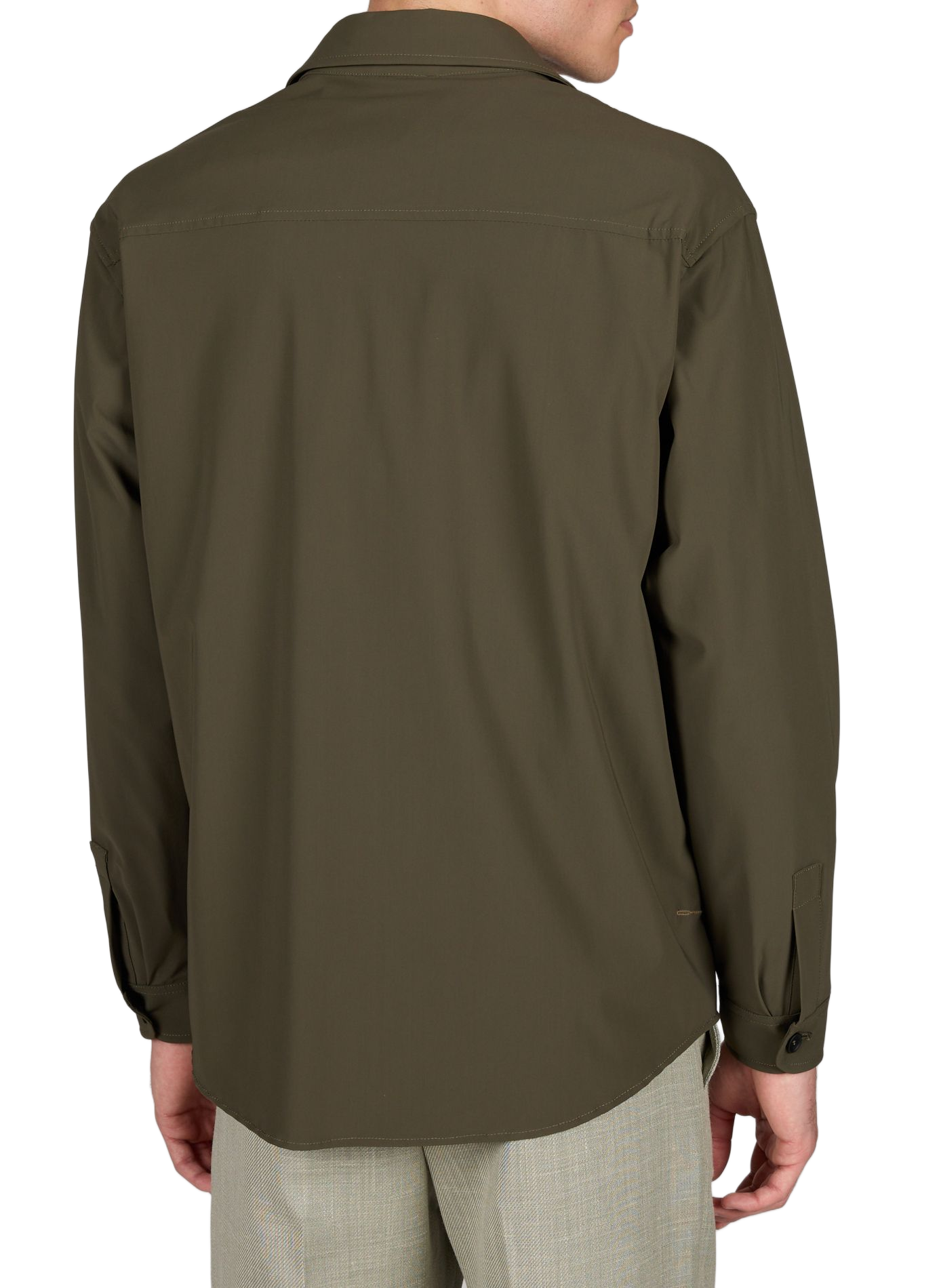 Straight jacket with classic collar CRUNA Khaki