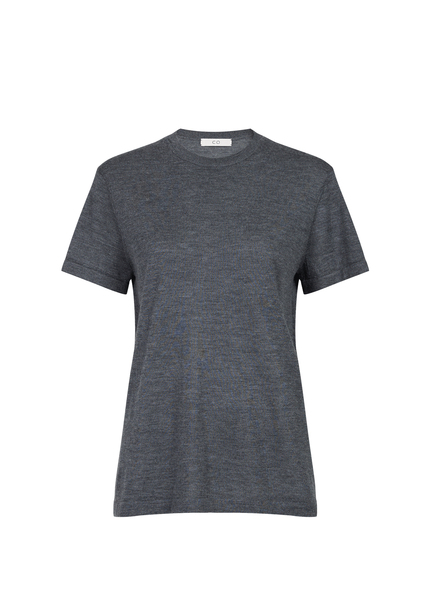 Round neck cashmere T-shirt CO Grey