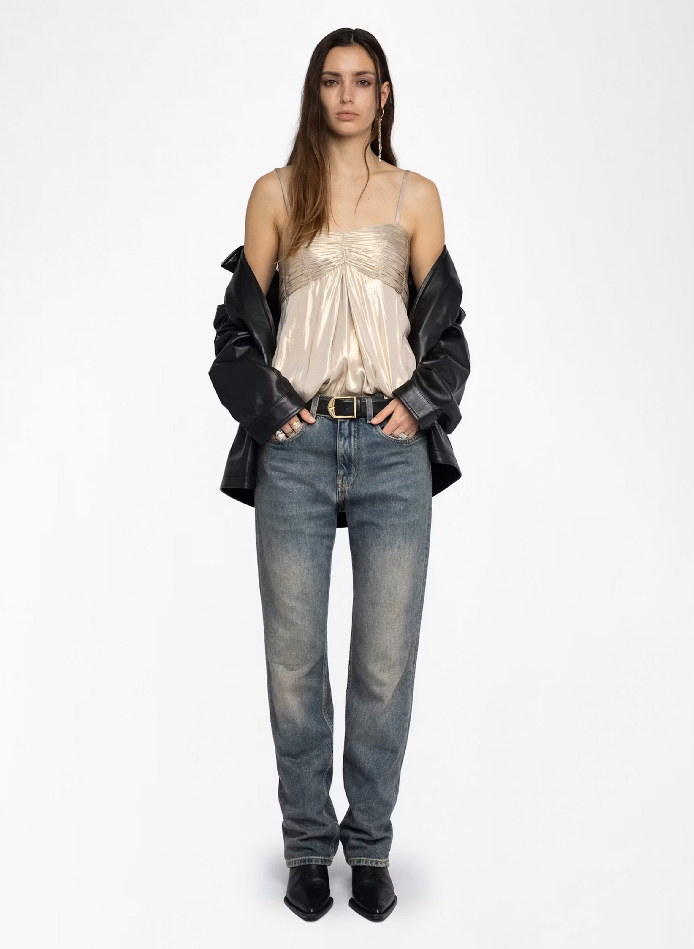 Top droit métallisé cippie ZADIG&VOLTAIRE Doré