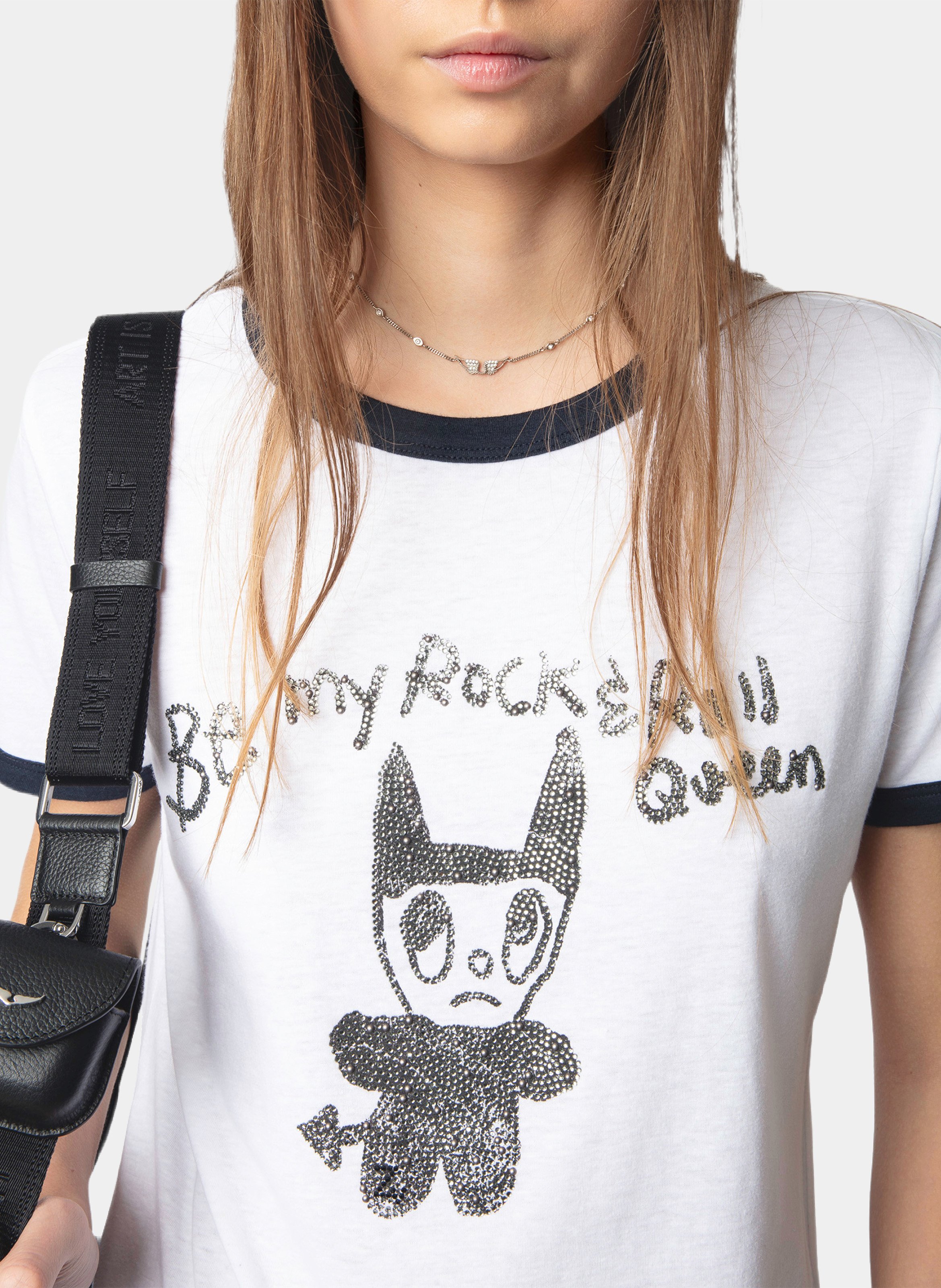 Tee-shirt droit à strass woos | Blanc ZADIG&VOLTAIRE Femme