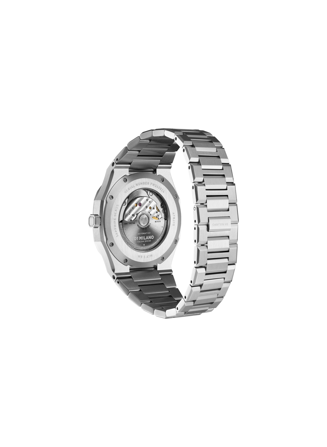 Montre automatique Obsidian en acier inoxydable D1 MILANO Gris