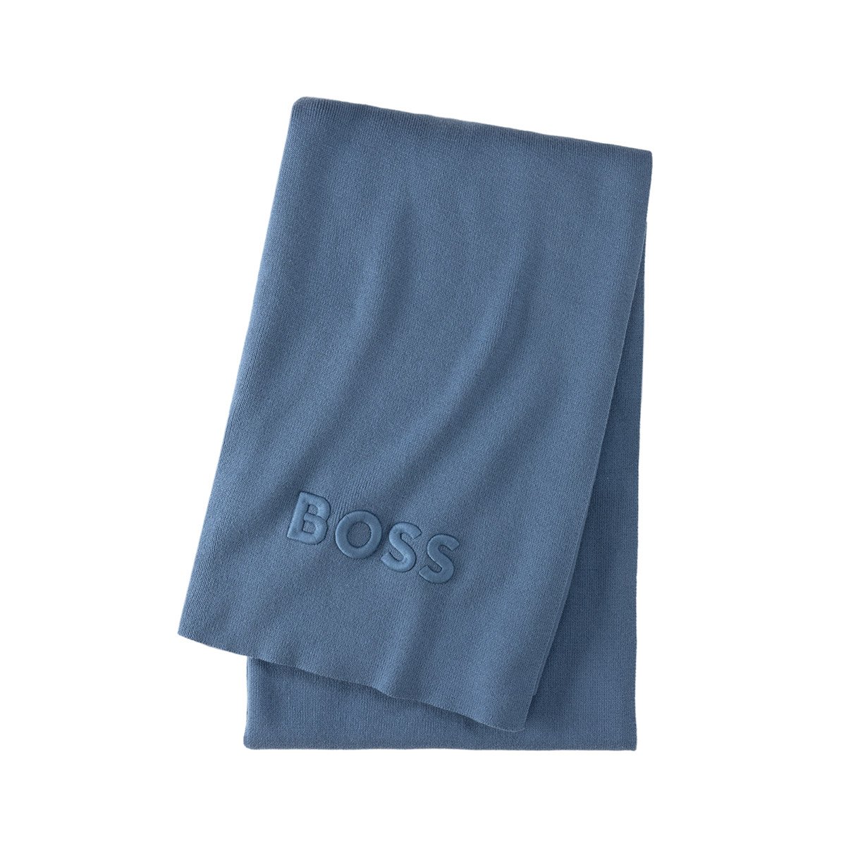 Plaid en coton acrylique, bold logo BOSS HOME Bleu