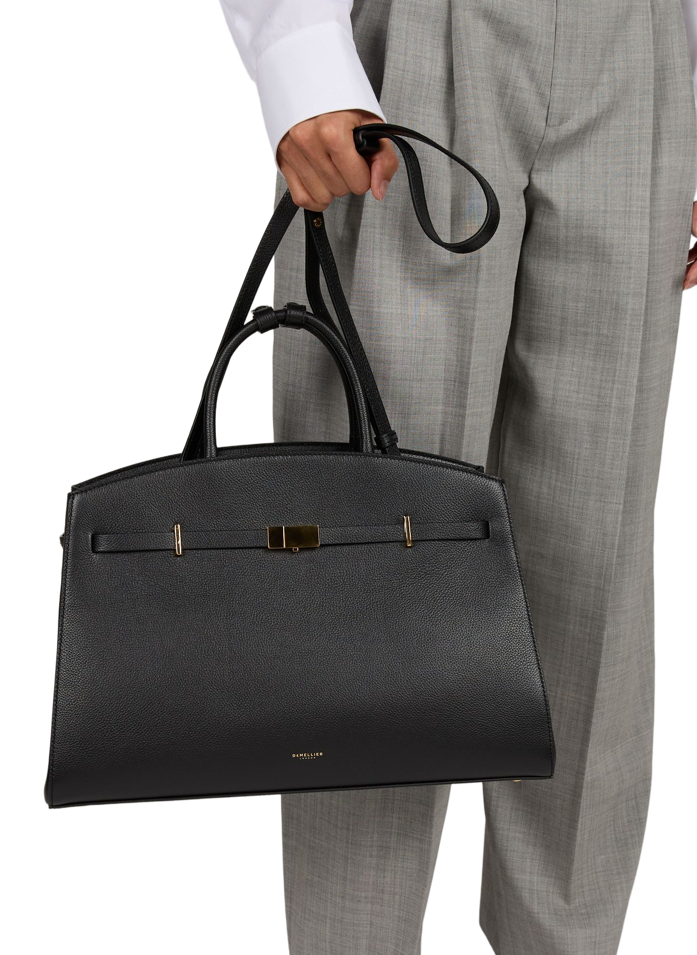 New York leather tote bag DEMELLIER LONDON Black