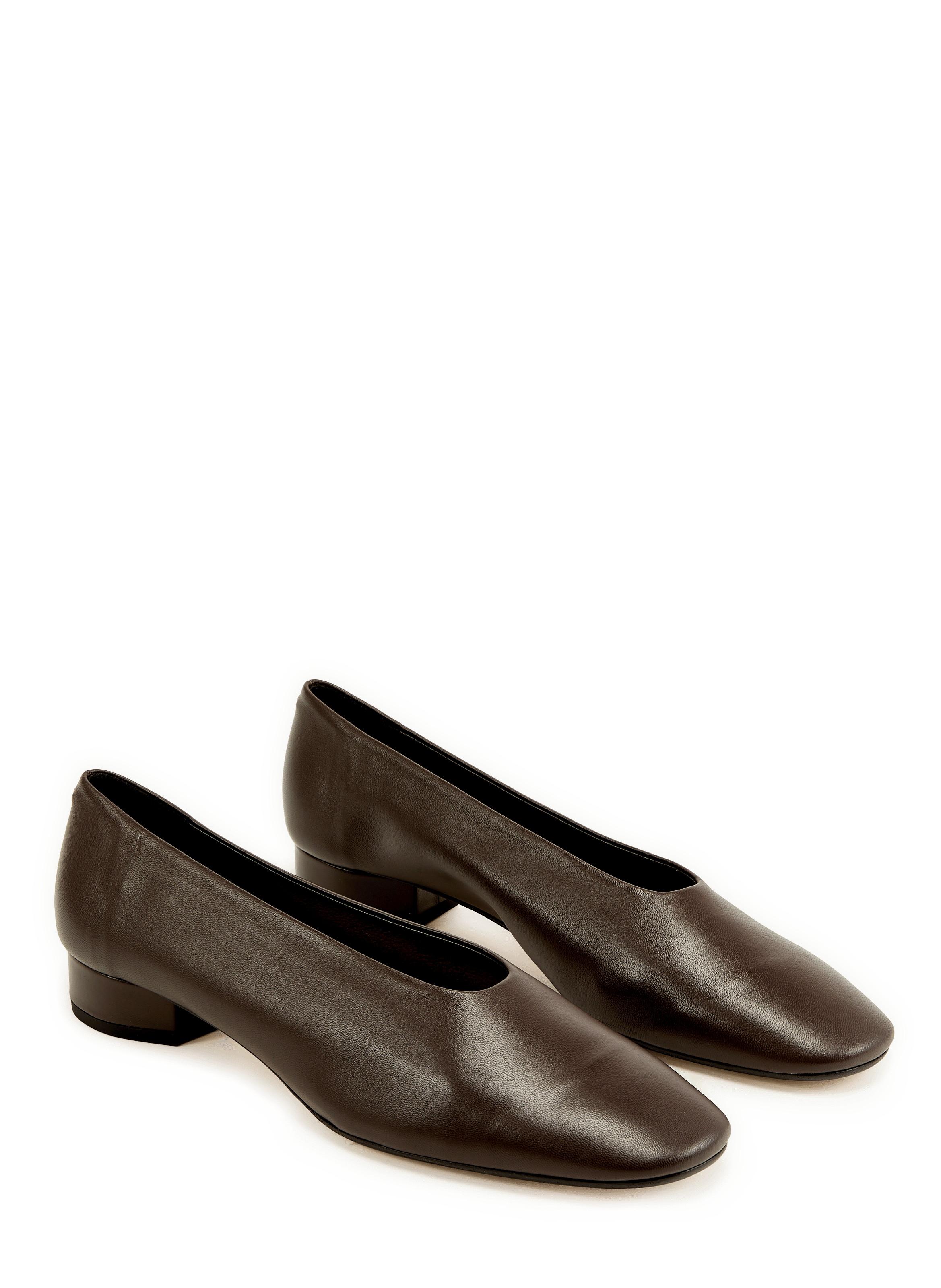 Ballerines en cuir à talon AEYDE Marron