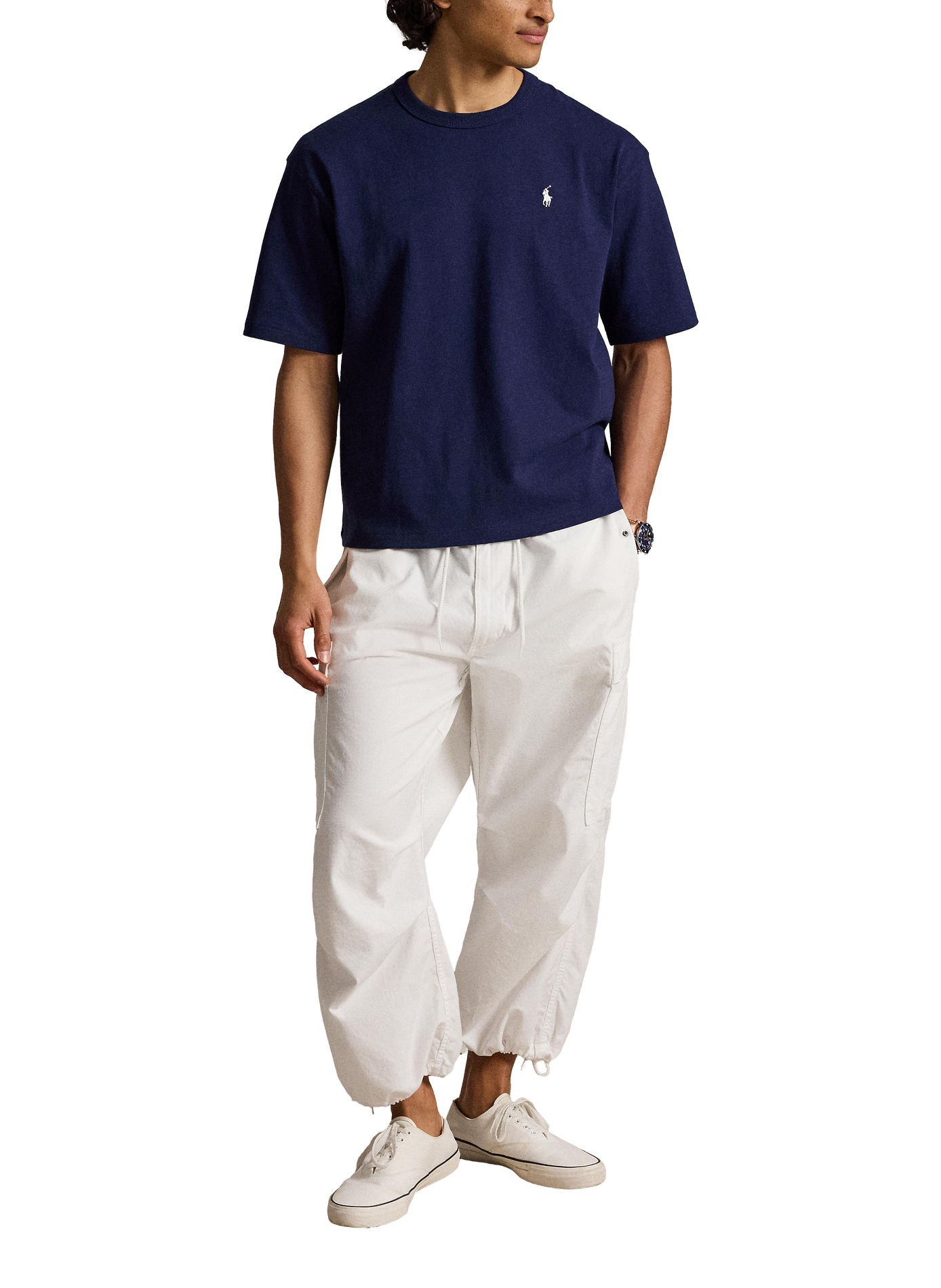 T-shirt à logo brodé en coton POLO RALPH LAUREN Bleu