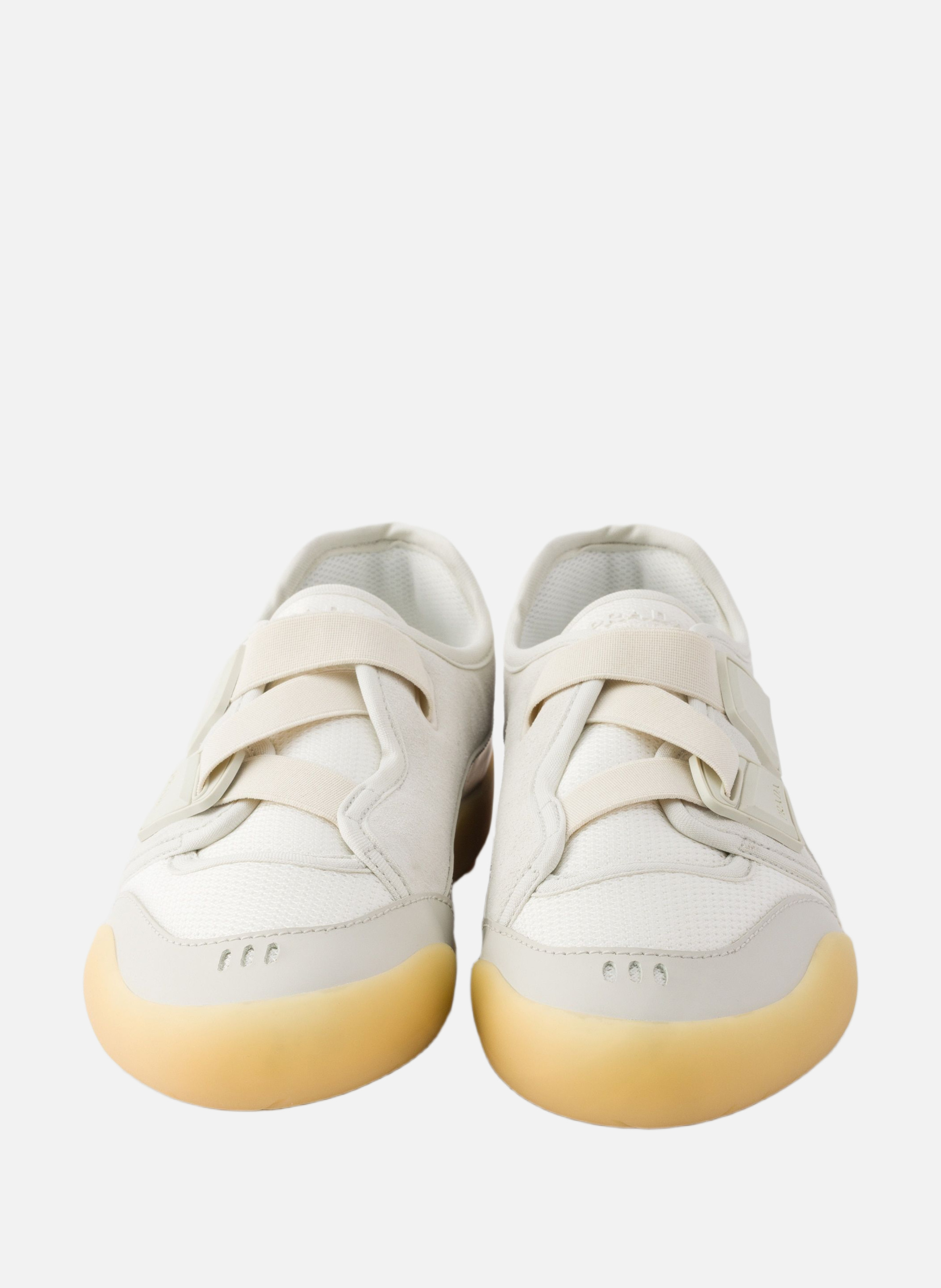 Sneakers speedrock en mesh technique et cuir PRADA Gris