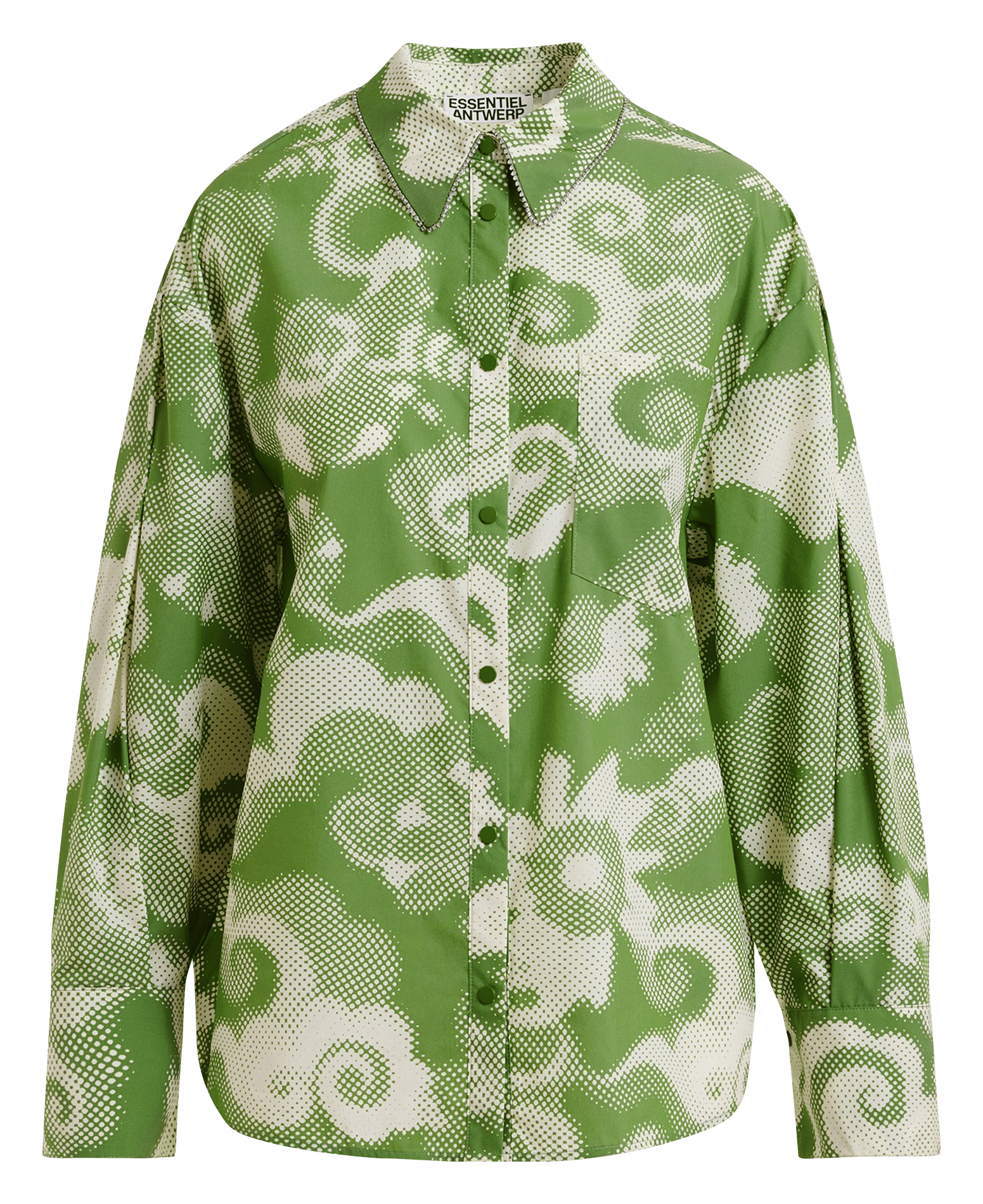 Chemise col classique en coton mélangé jaubergine ESSENTIEL ANTWERP Vert